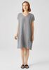 Puckered Organic Linen V-Neck Dress