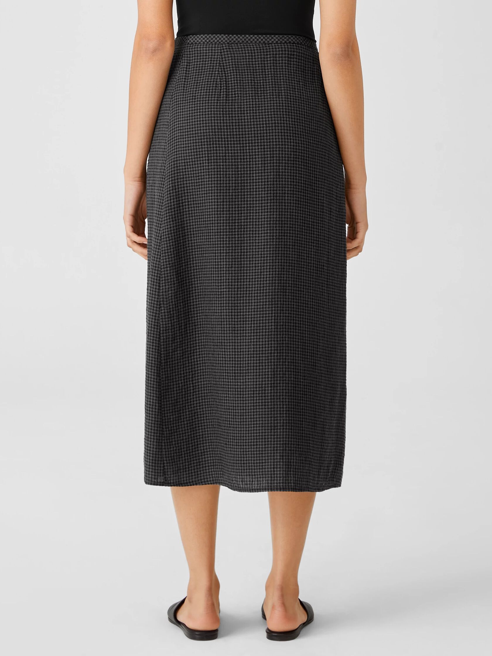 Puckered Organic Linen Wrap Skirt
