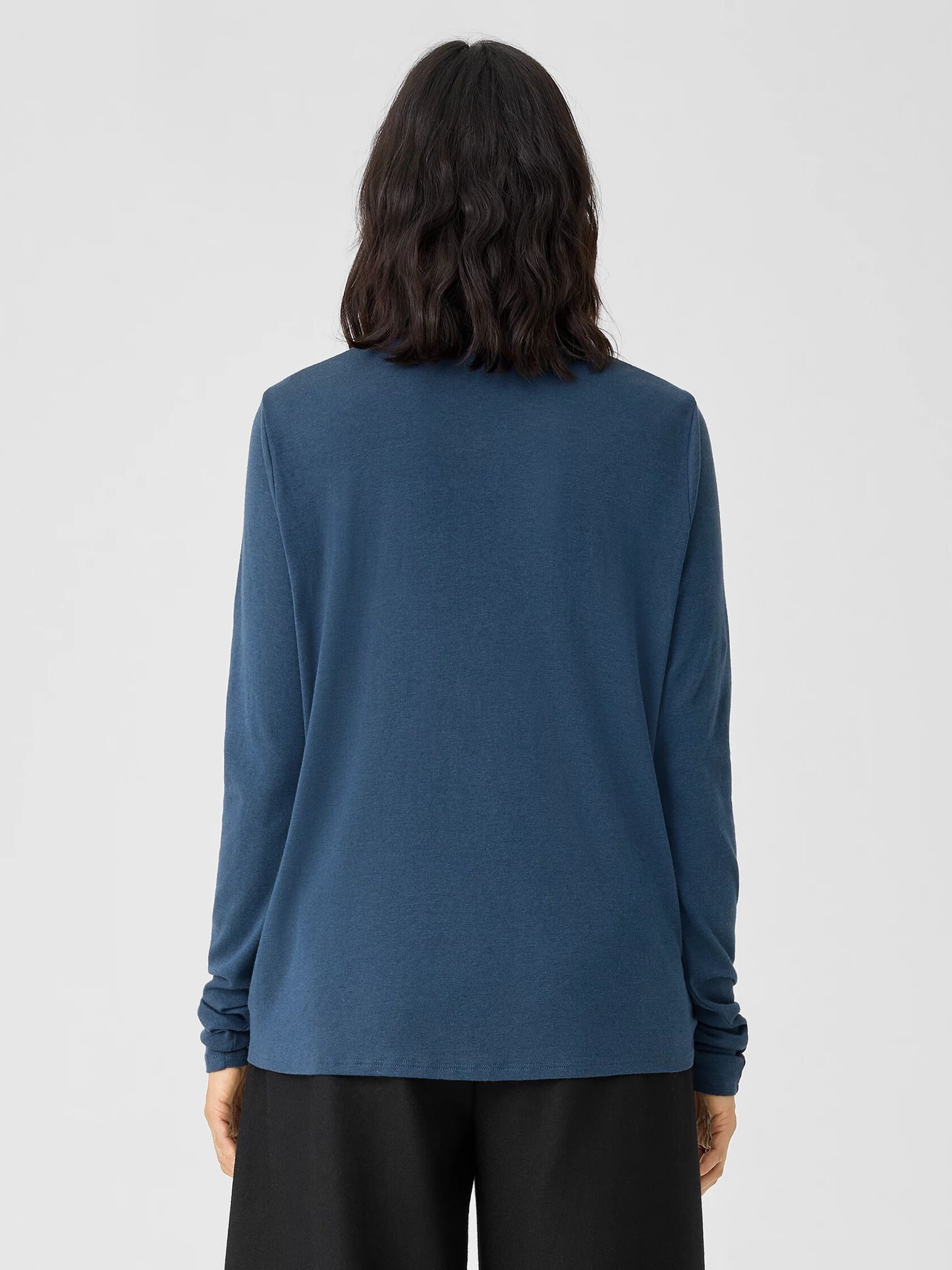Pima Cotton Blend Turtleneck Top