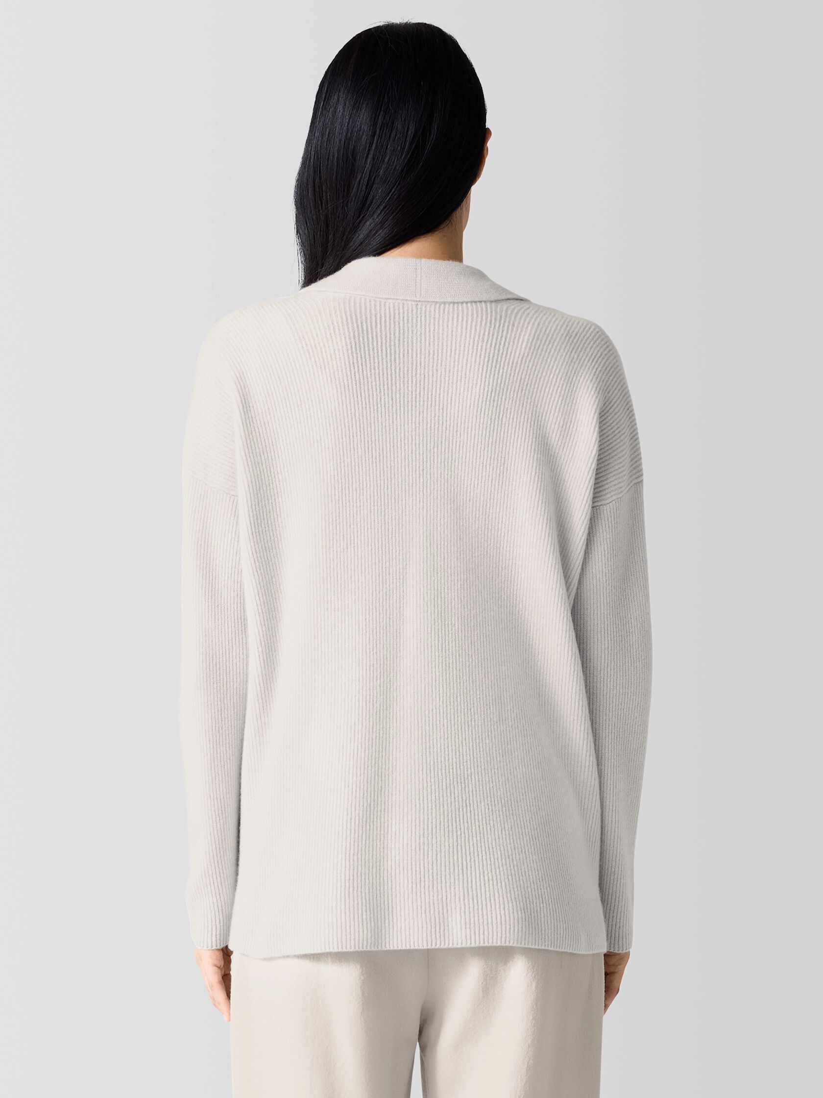 Italian Cashmere High Collar Cardigan