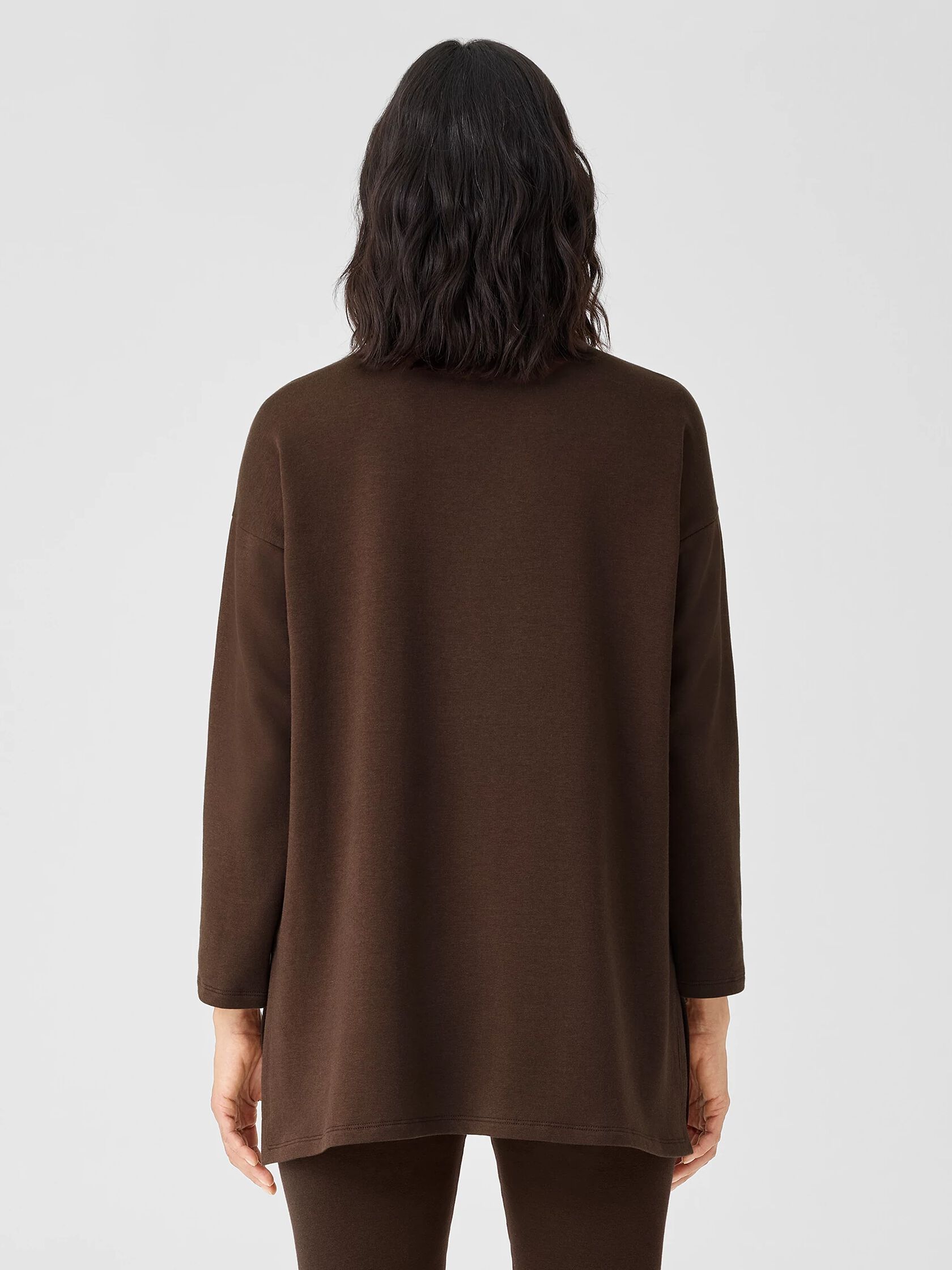 Cozy Brushed Terry Hug Crew Neck Long Top
