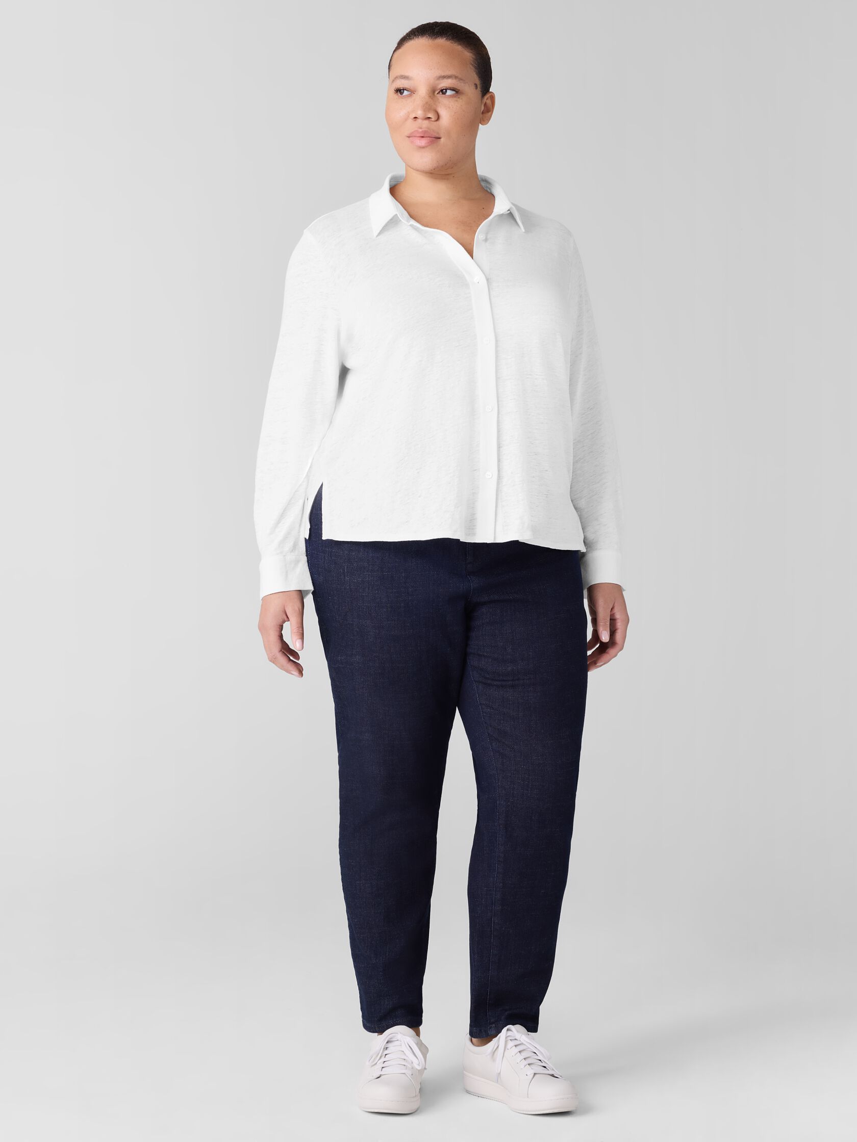 Organic Linen Jersey&nbsp;Classic Collar Shirt