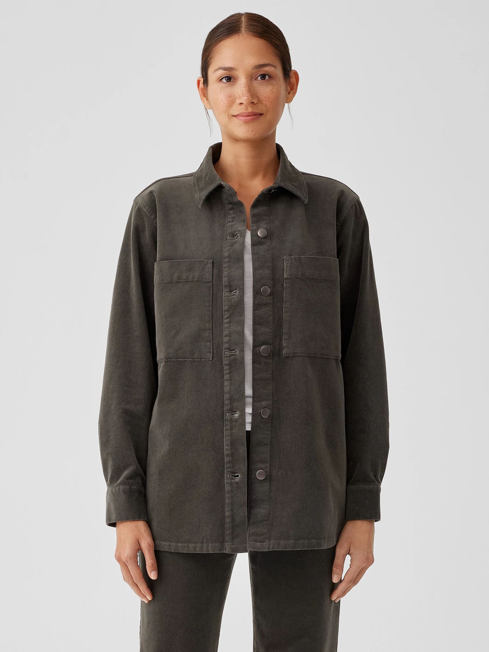 Organic Cotton Stretch Corduroy Shirt Jacket