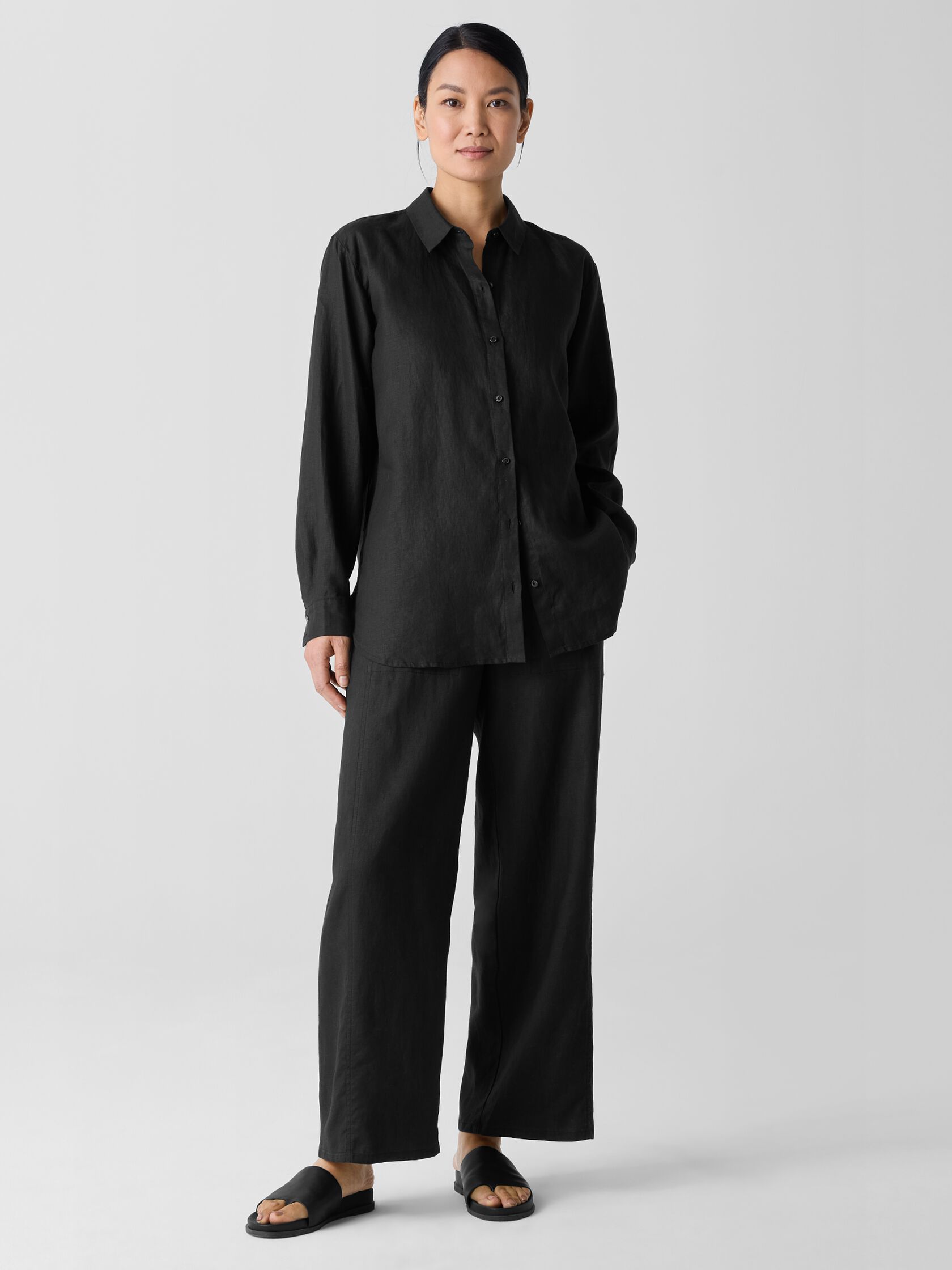 Organic Handkerchief Linen Classic Collar Shirt