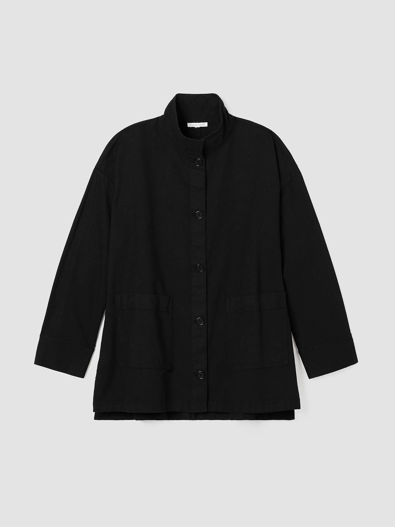 Cotton Hemp Stretch&nbsp;Stand Collar Jacket