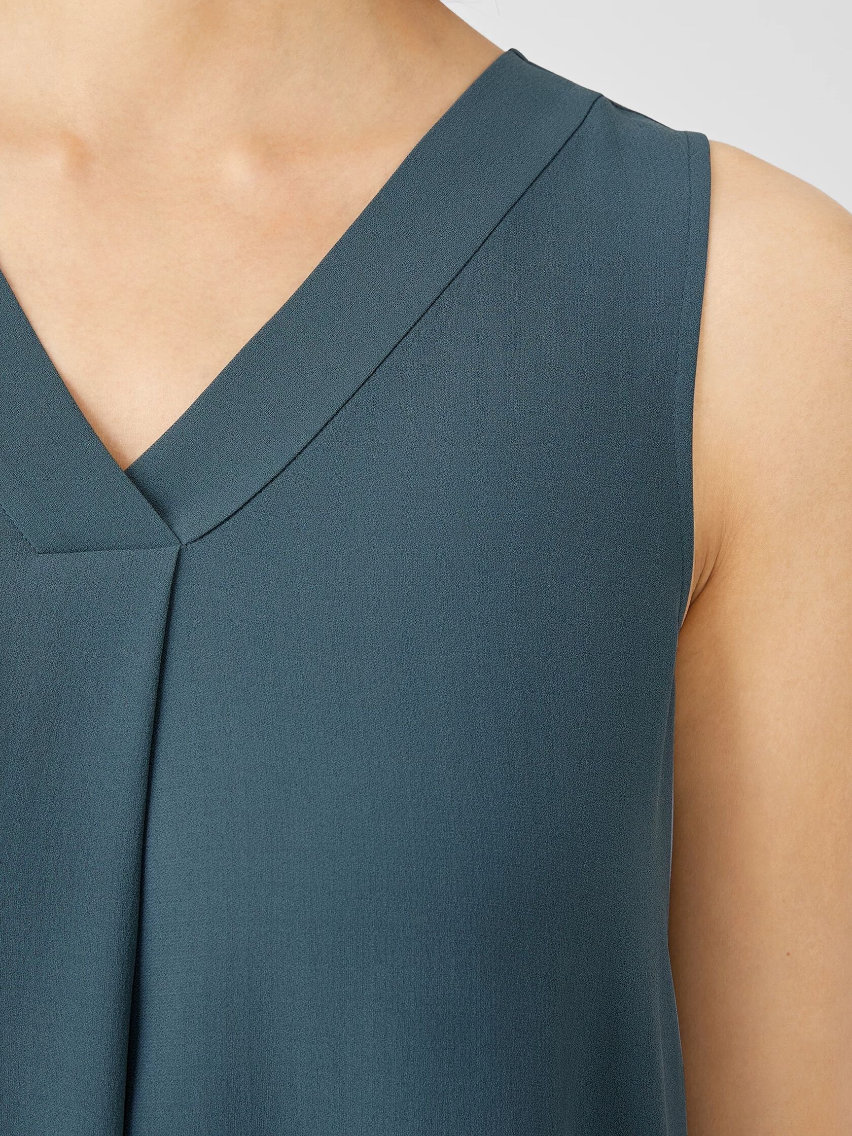 Silk Georgette Crepe Pleated Dress