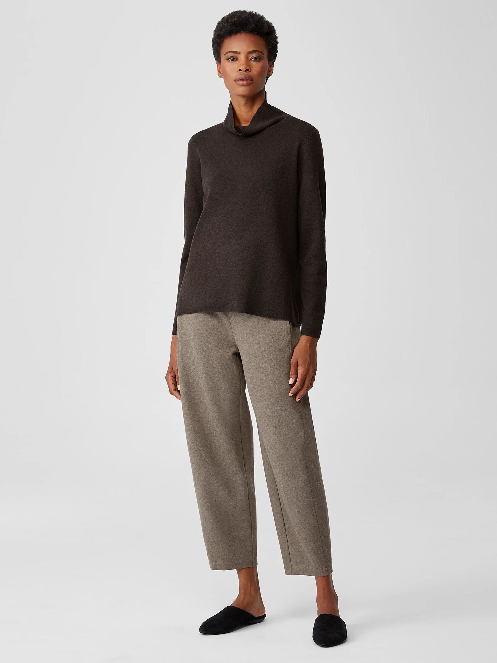 Ultrafine Merino Scrunch Neck Top in Responsible Wool
