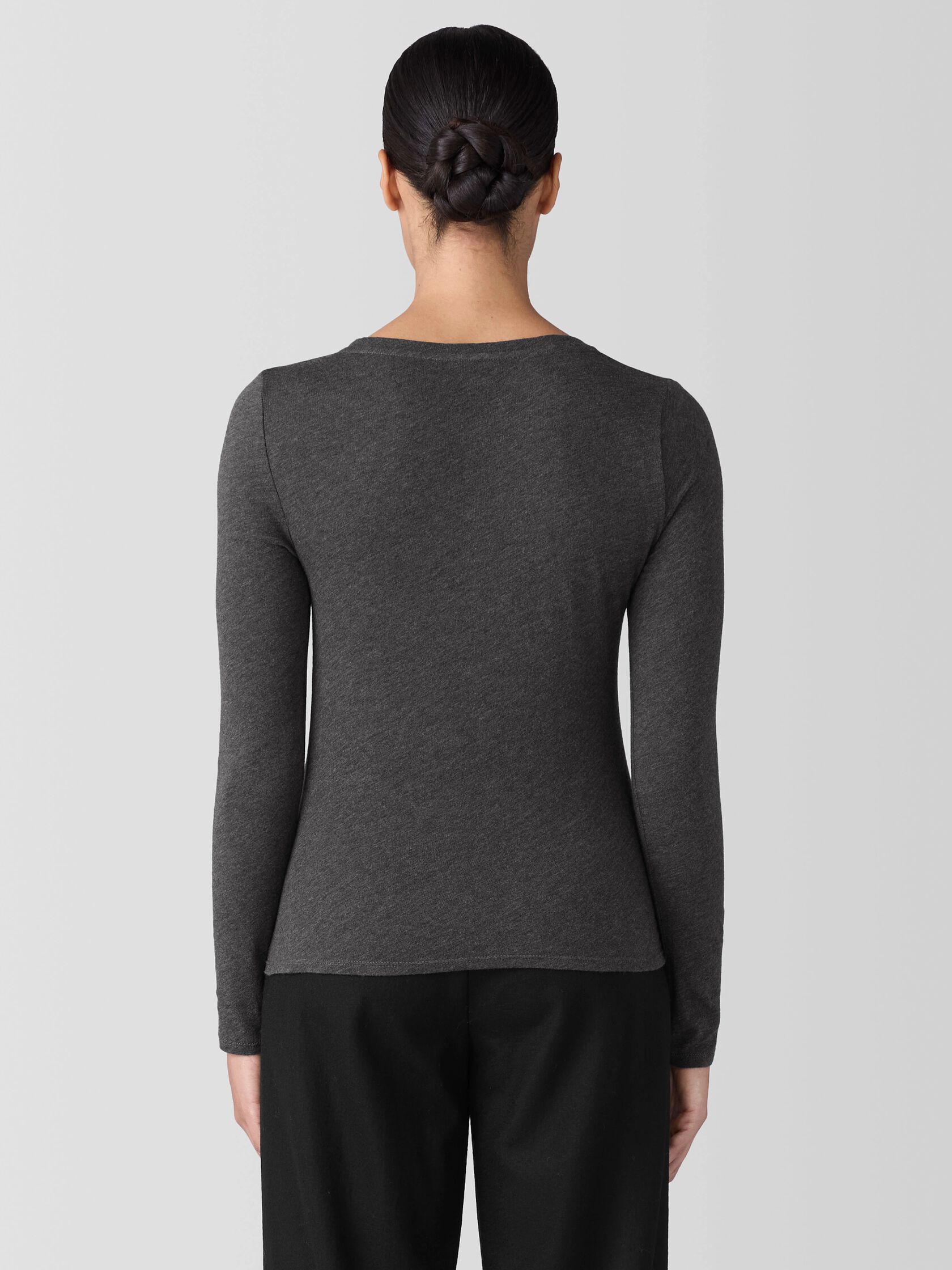Sheer Knit Long-Sleeve Tee