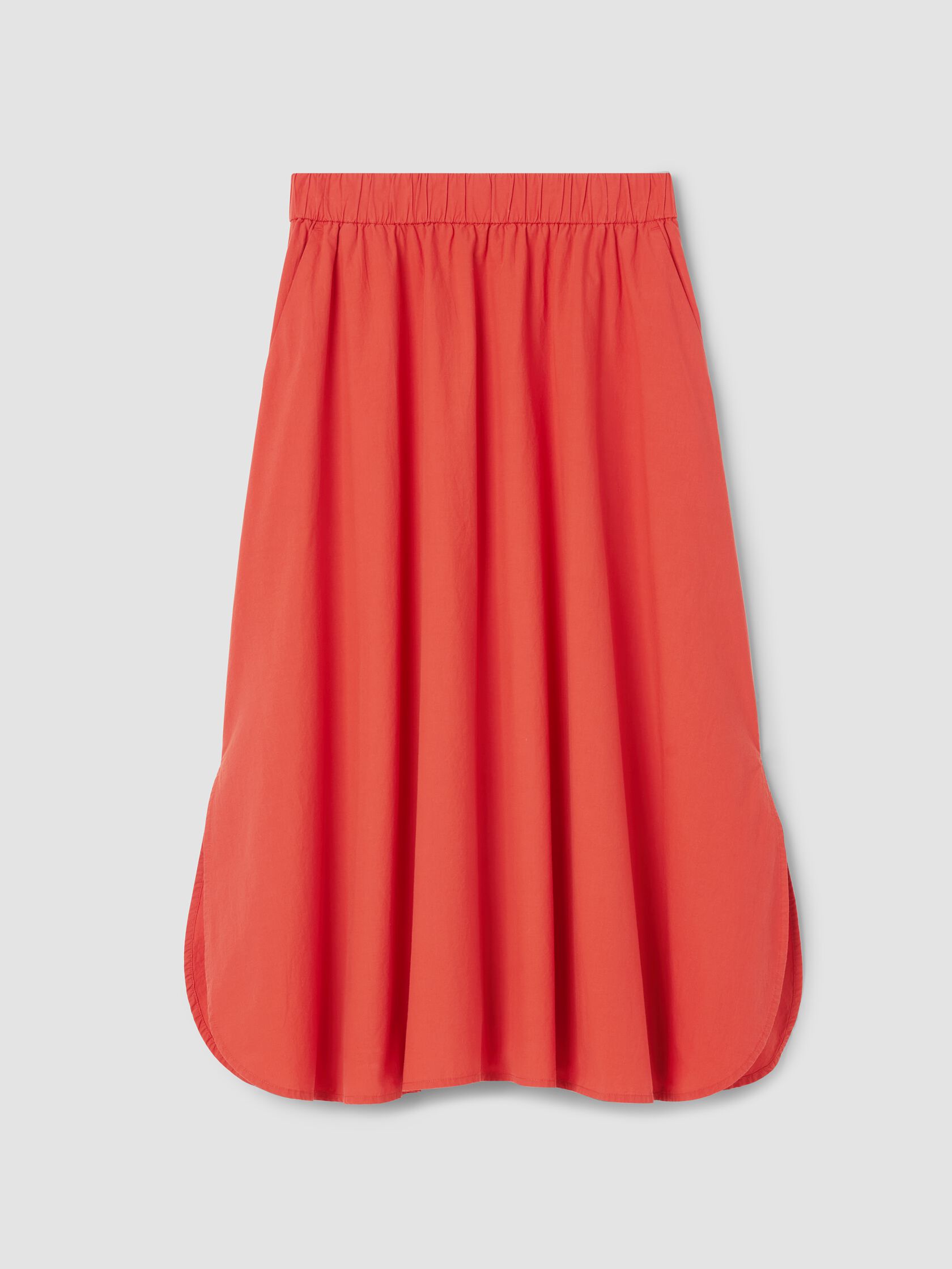 Washed Organic Cotton Poplin A-Line Skirt