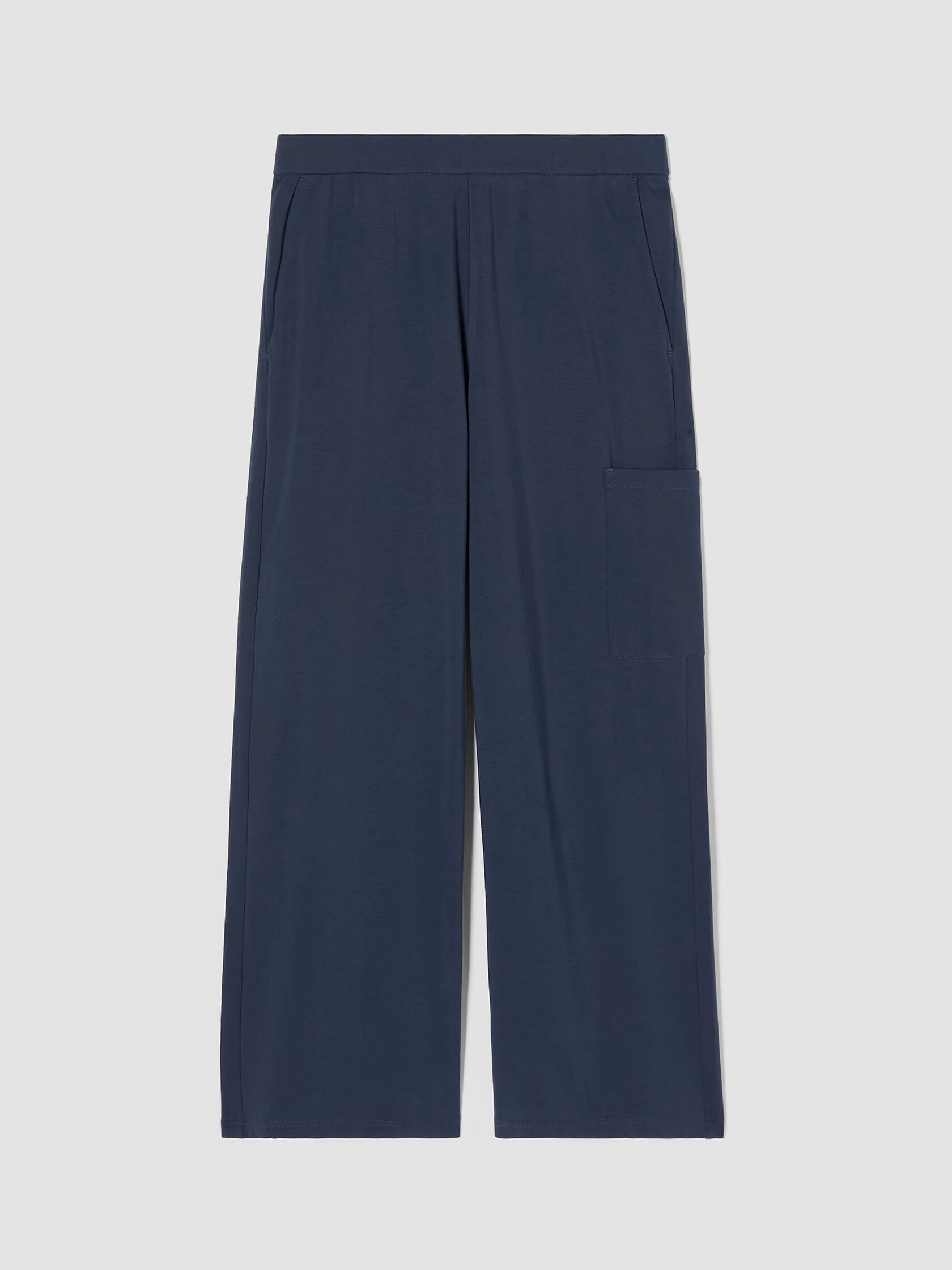 Pima Cotton Stretch Jersey Wide-Leg Pant With Pockets
