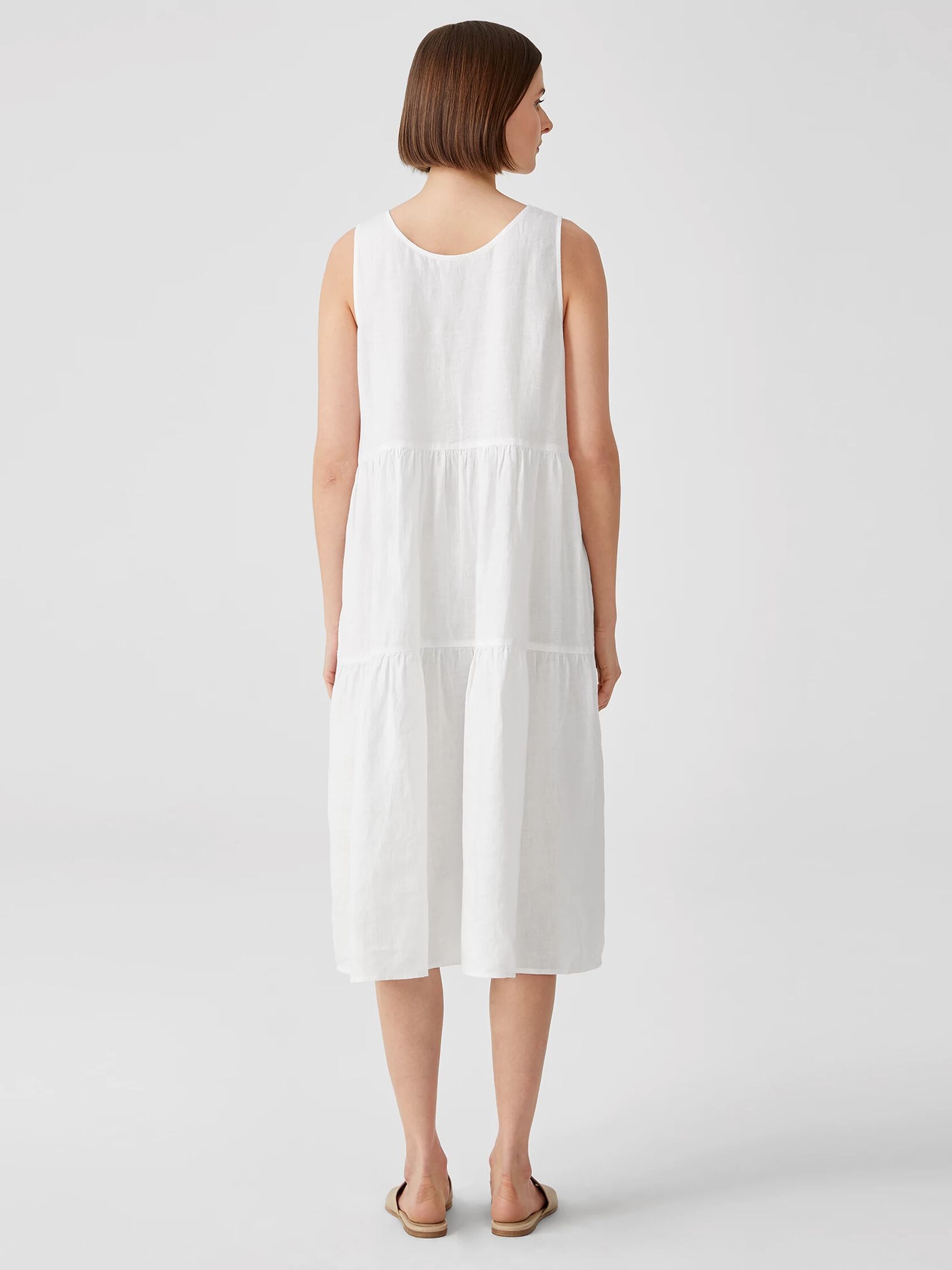 Organic Handkerchief Linen Tiered Dress