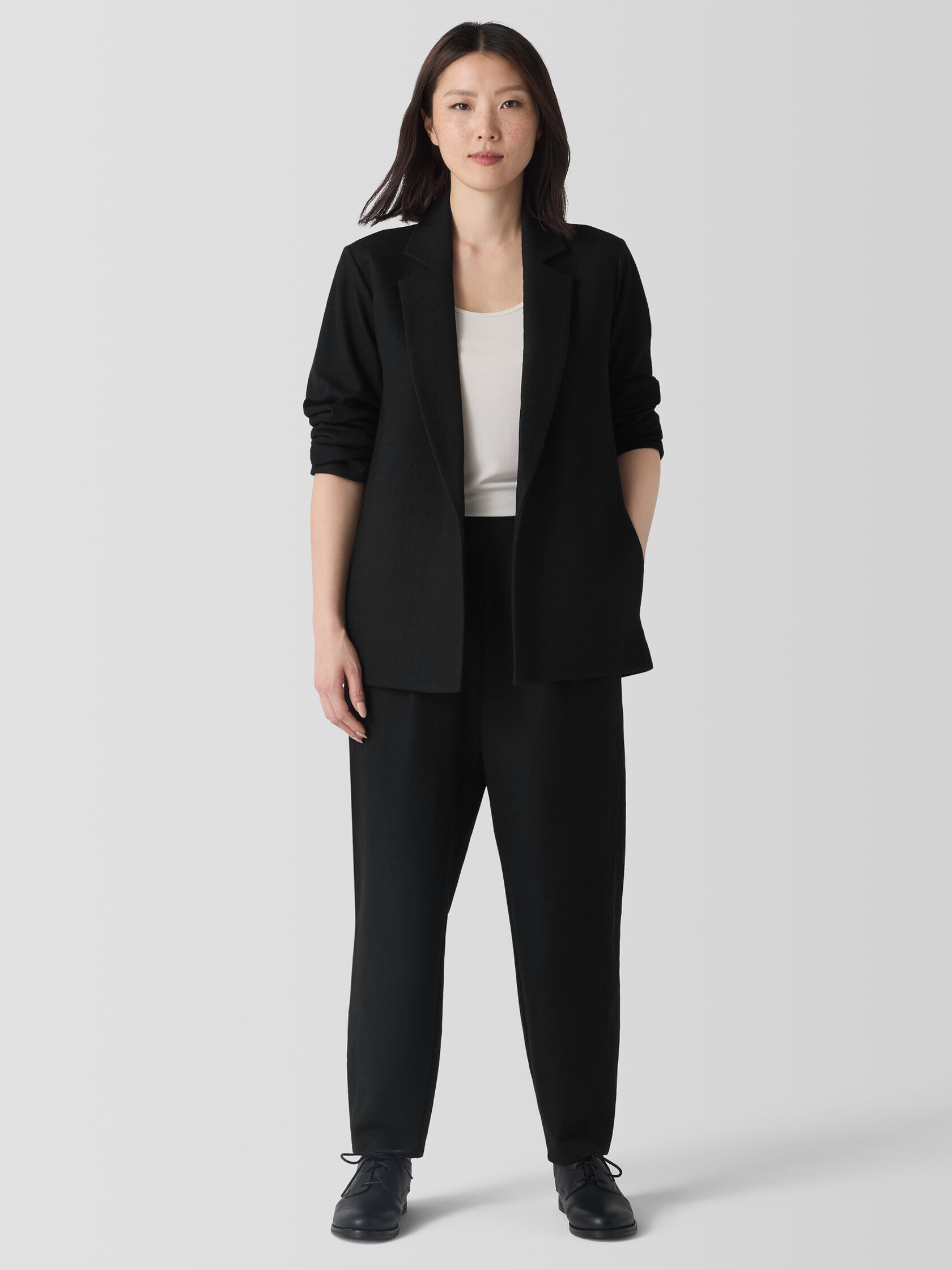 Felted Wool Jersey Blazer in Regenerative Wool