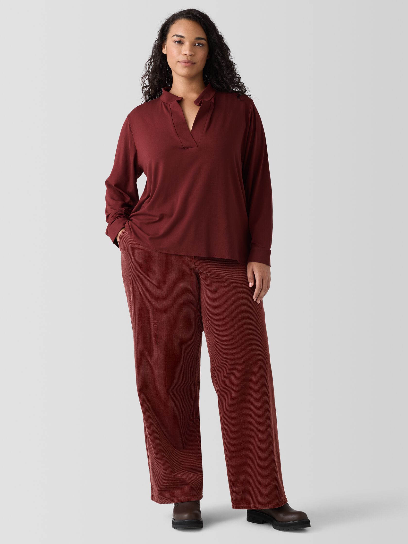 Organic Cotton Corduroy Wide-Leg Pant
