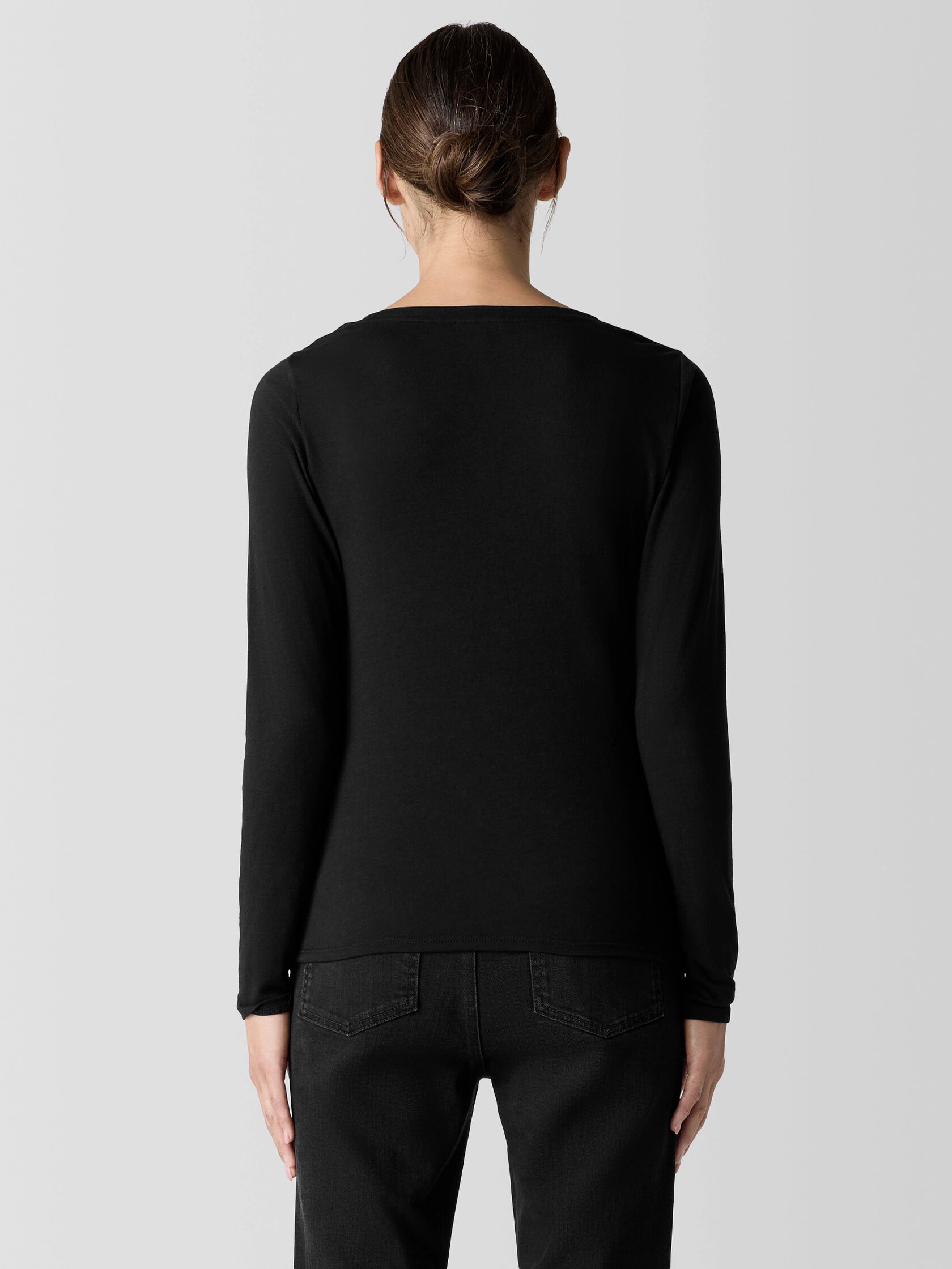 Sheer Knit Long-Sleeve Tee