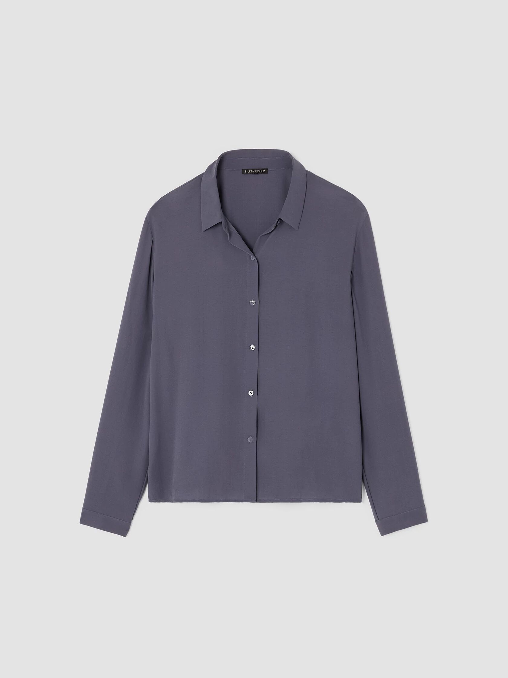 Silk Georgette Crepe Classic Collar Shirt