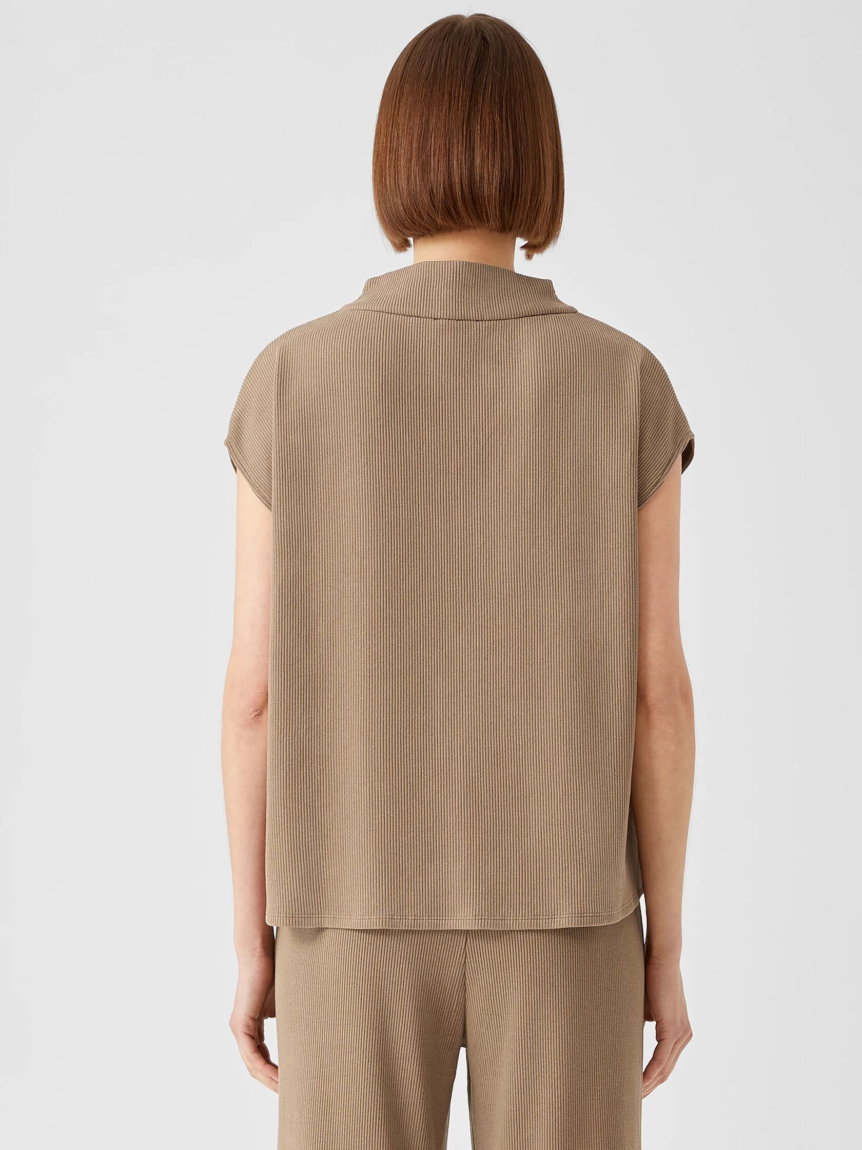 Ribbed Organic Cotton Blend Square Top