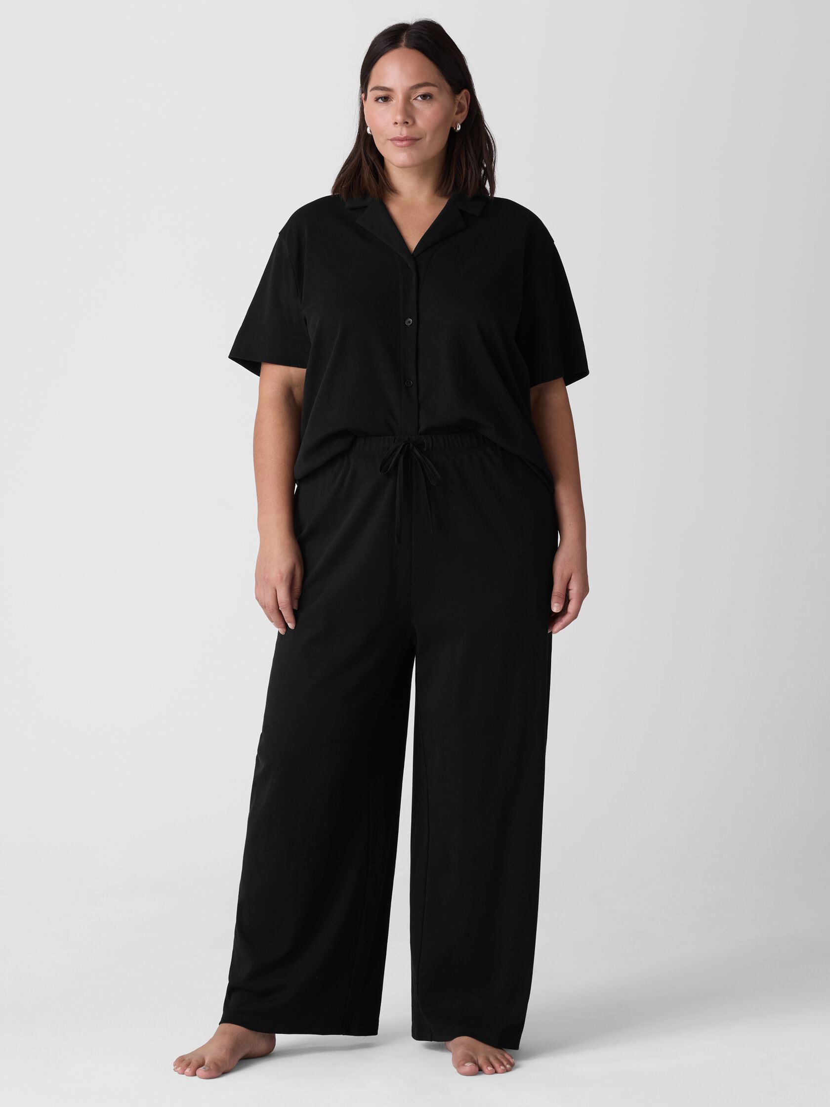 Organic Cotton Interlock Wide-Leg Sleep Pant