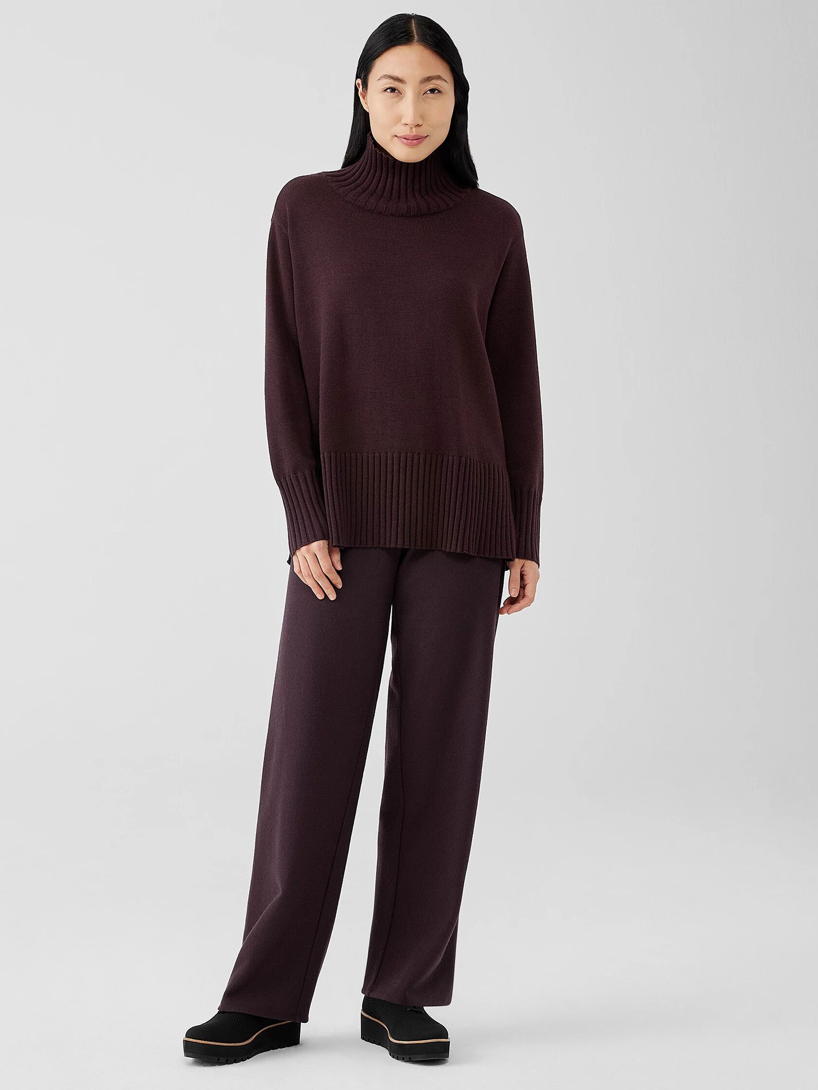 Merino Jersey Turtleneck in Regenerative Wool