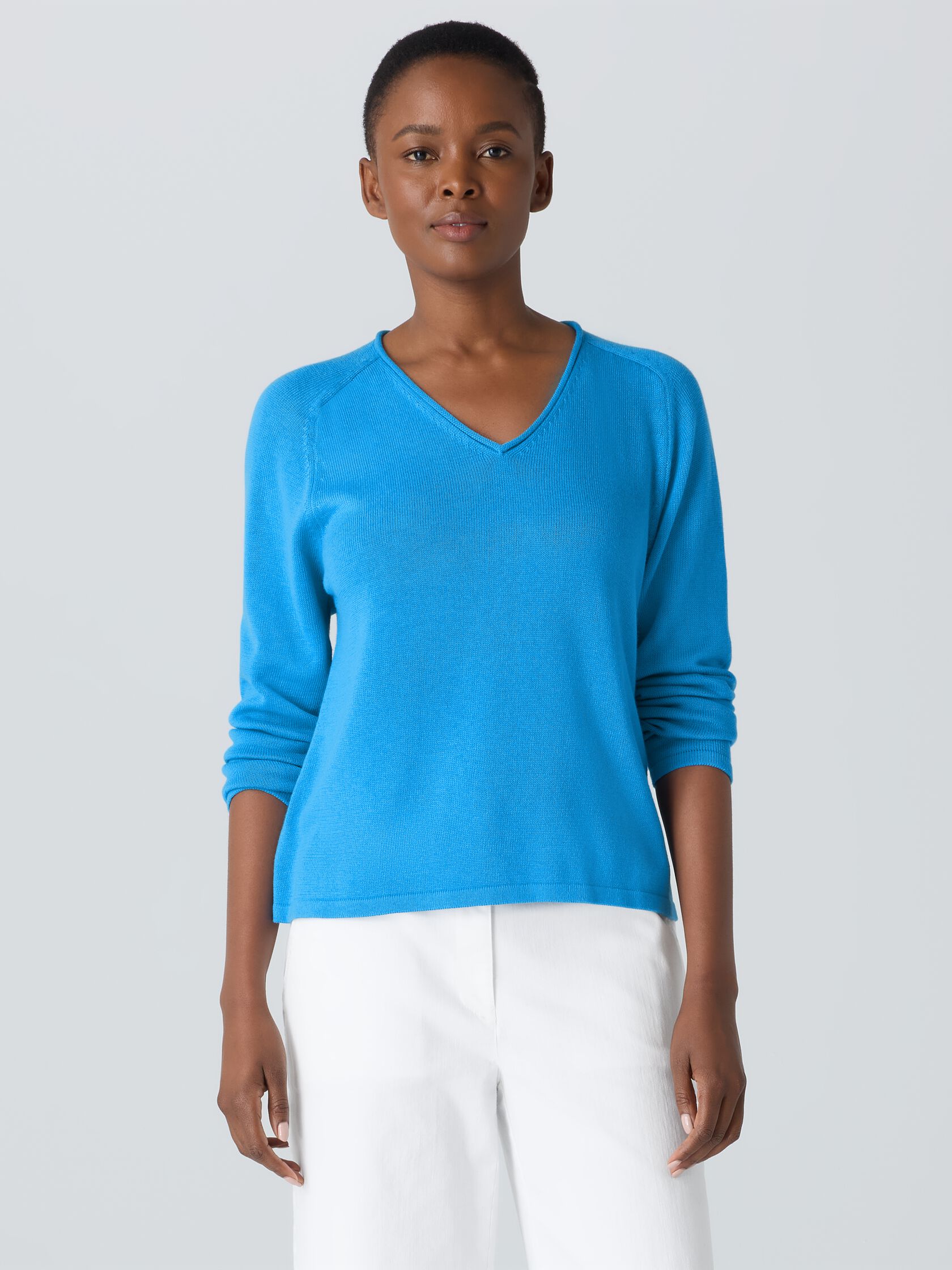 Peruvian Cotton Blend V-Neck Top