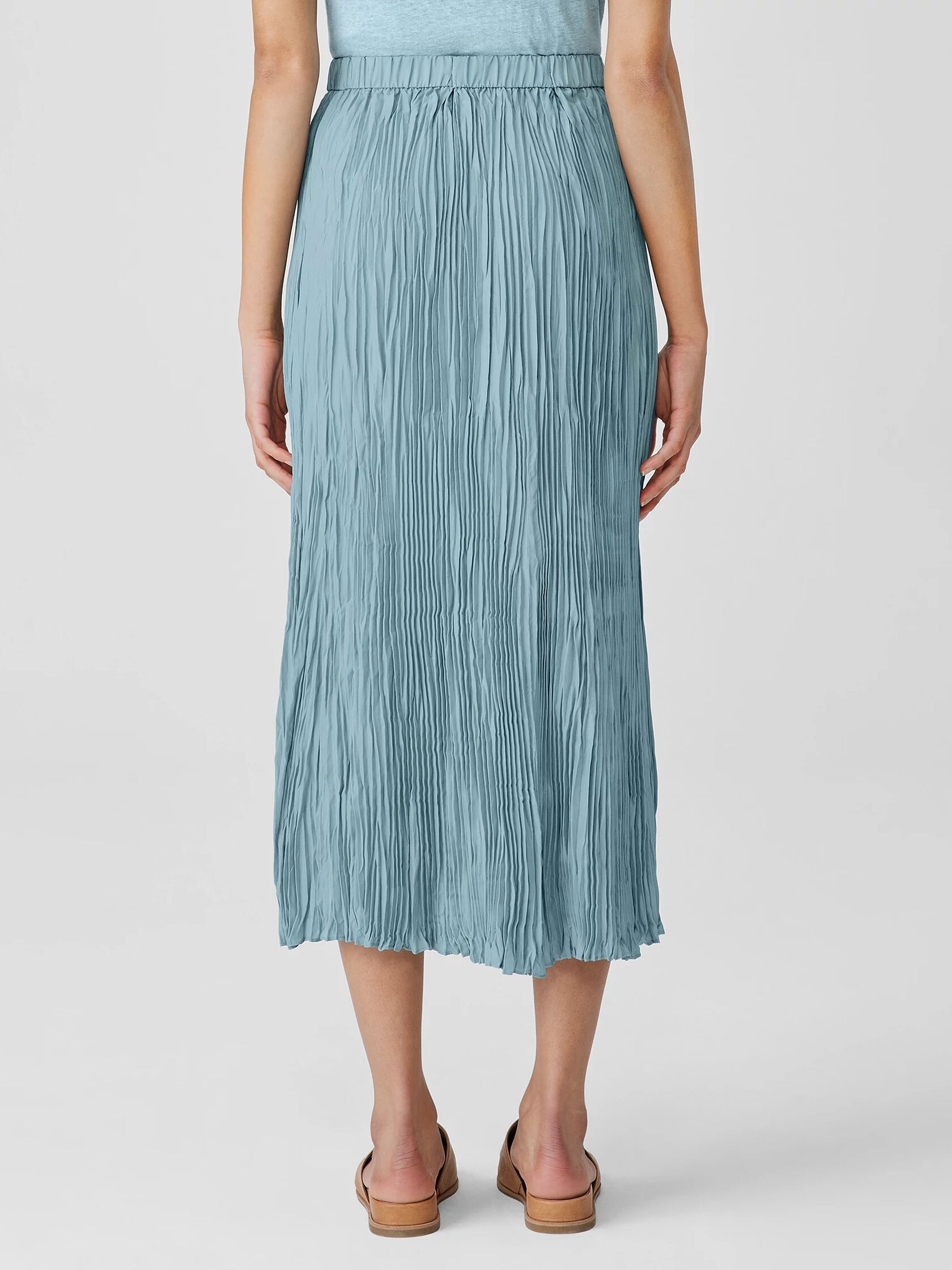 Crushed Silk Maxi Skirt