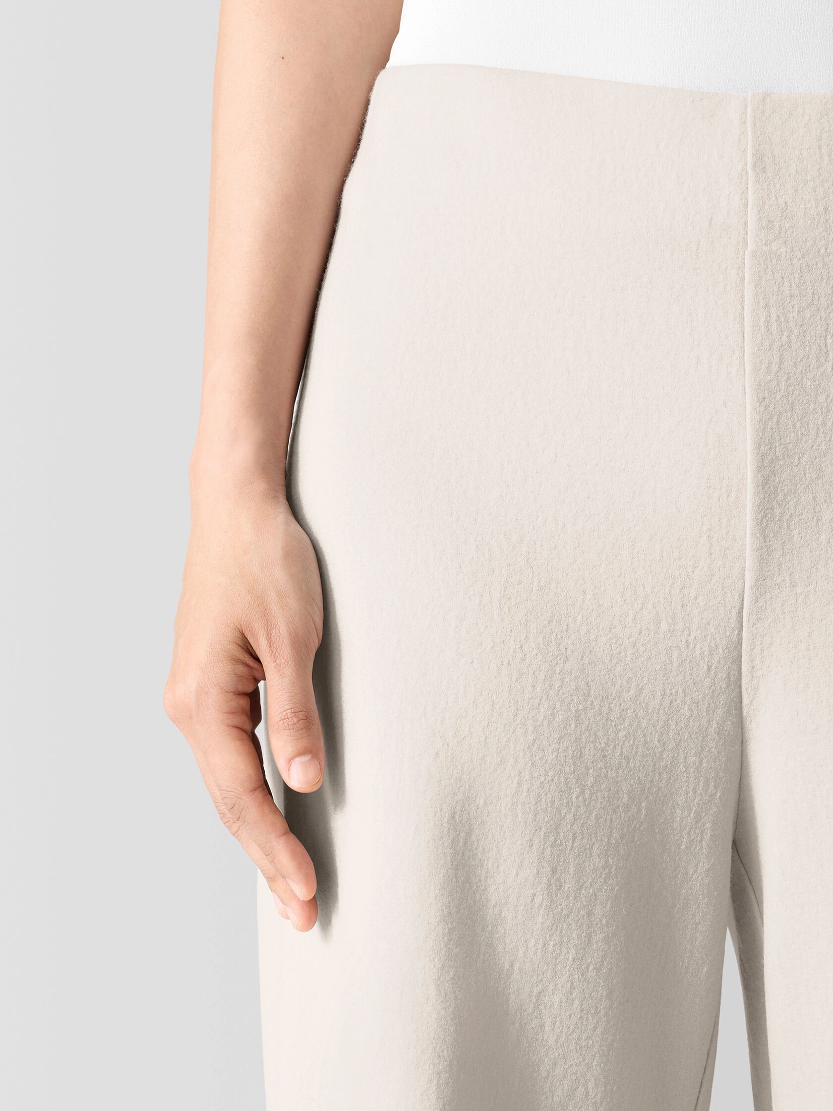 Felted Wool Jersey&nbsp;Wide-Leg Long Pant in Regenerative Wool