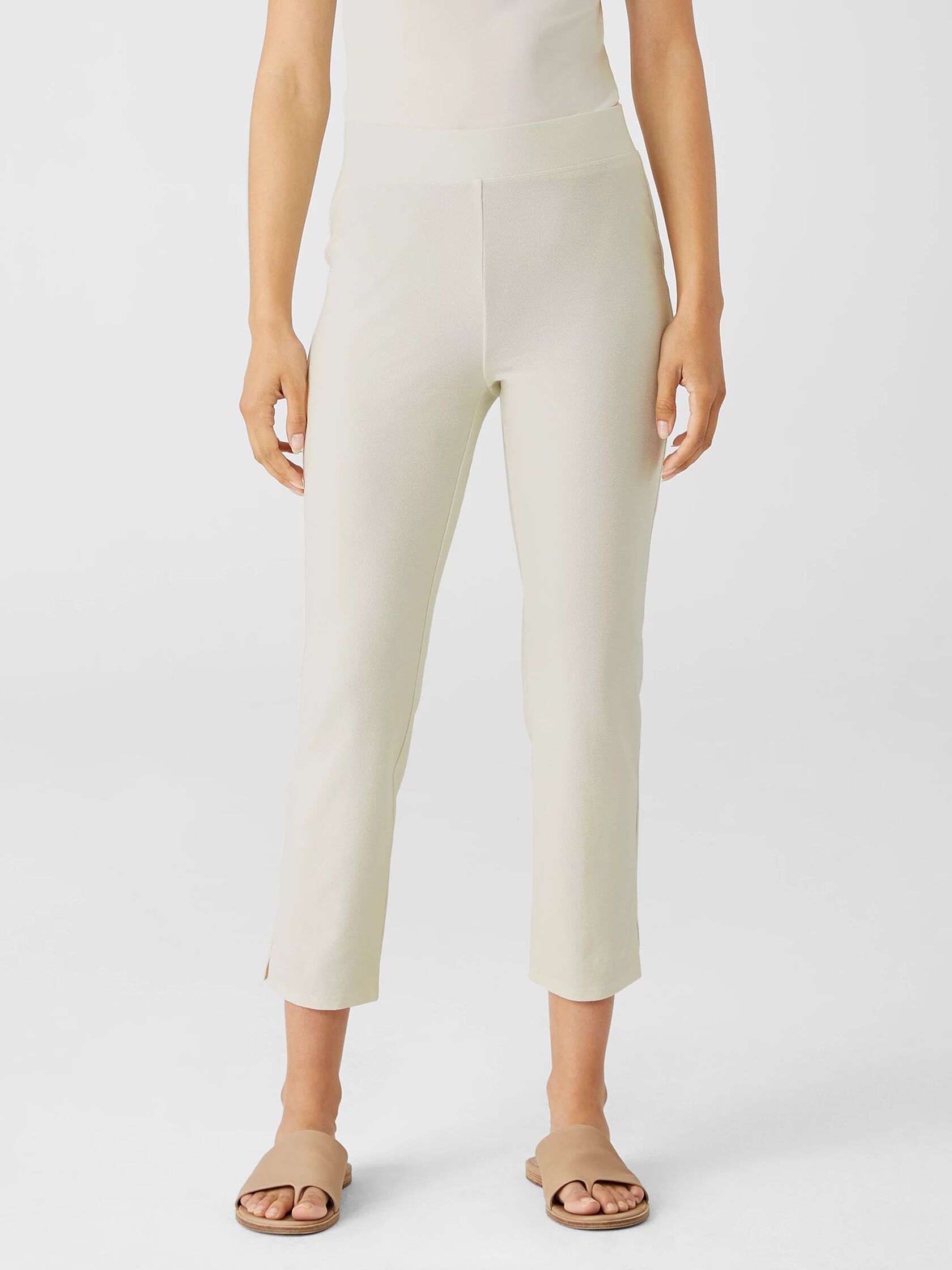 Washable Stretch Crepe Pant with Slits