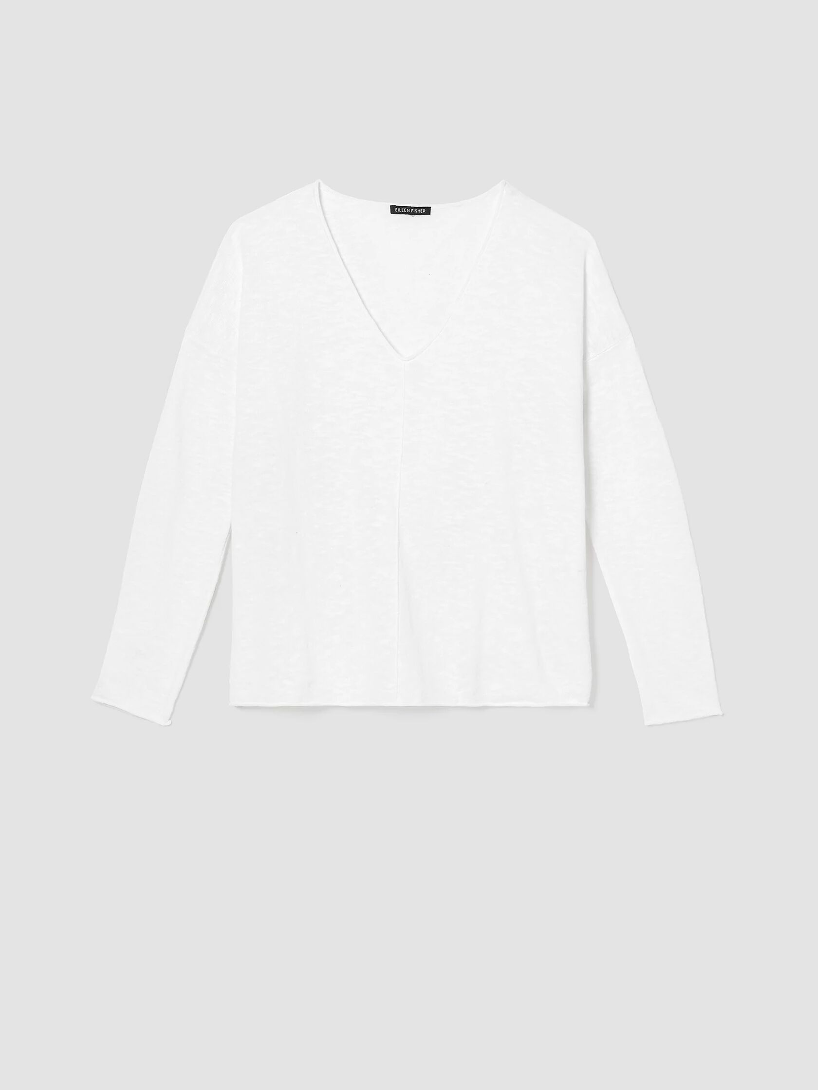 Organic Cotton Linen Slub V-Neck Top