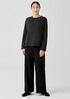 Boucle Wool Knit Crew Neck Box-Top