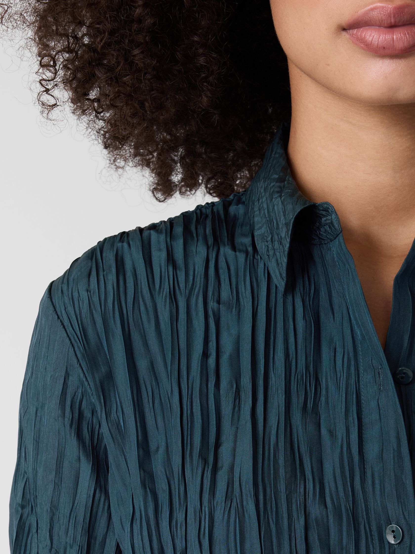 Crushed Silk Classic Collar Shirt