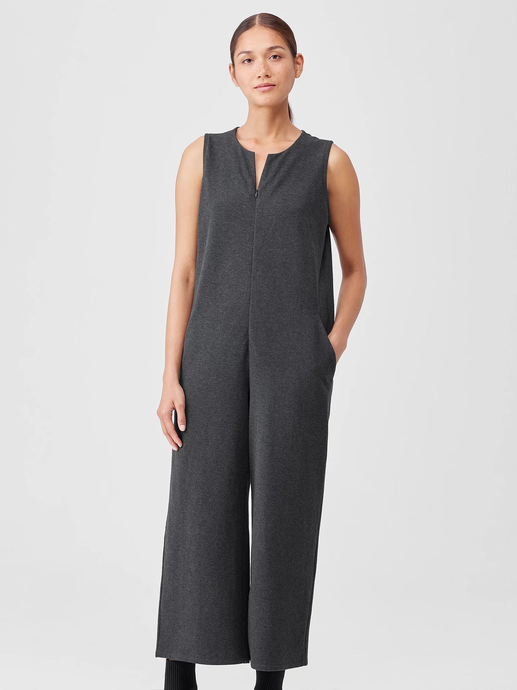 Organic Cotton Melange Crepe Jumpsuit