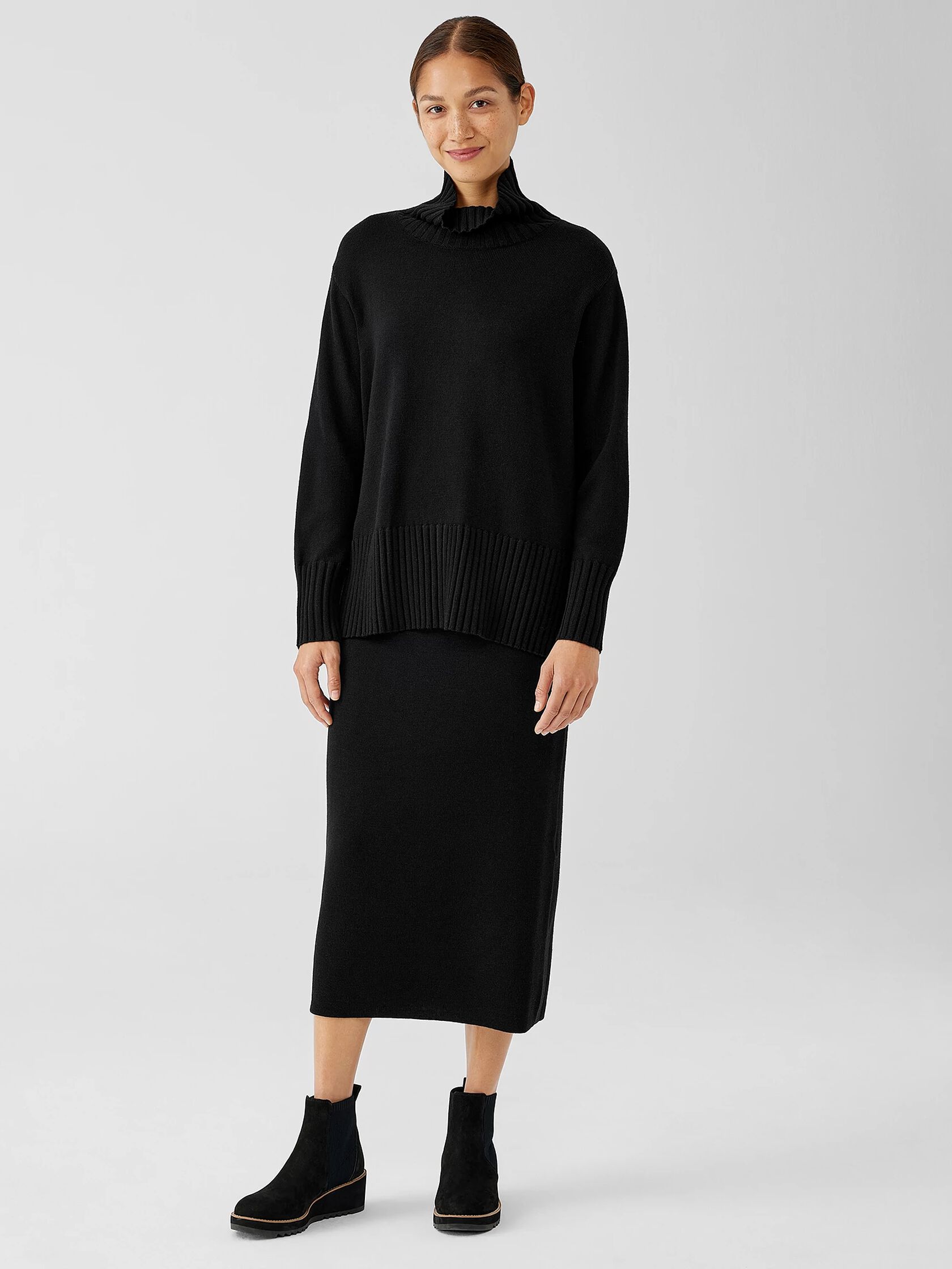 Merino Jersey Turtleneck in Regenerative Wool