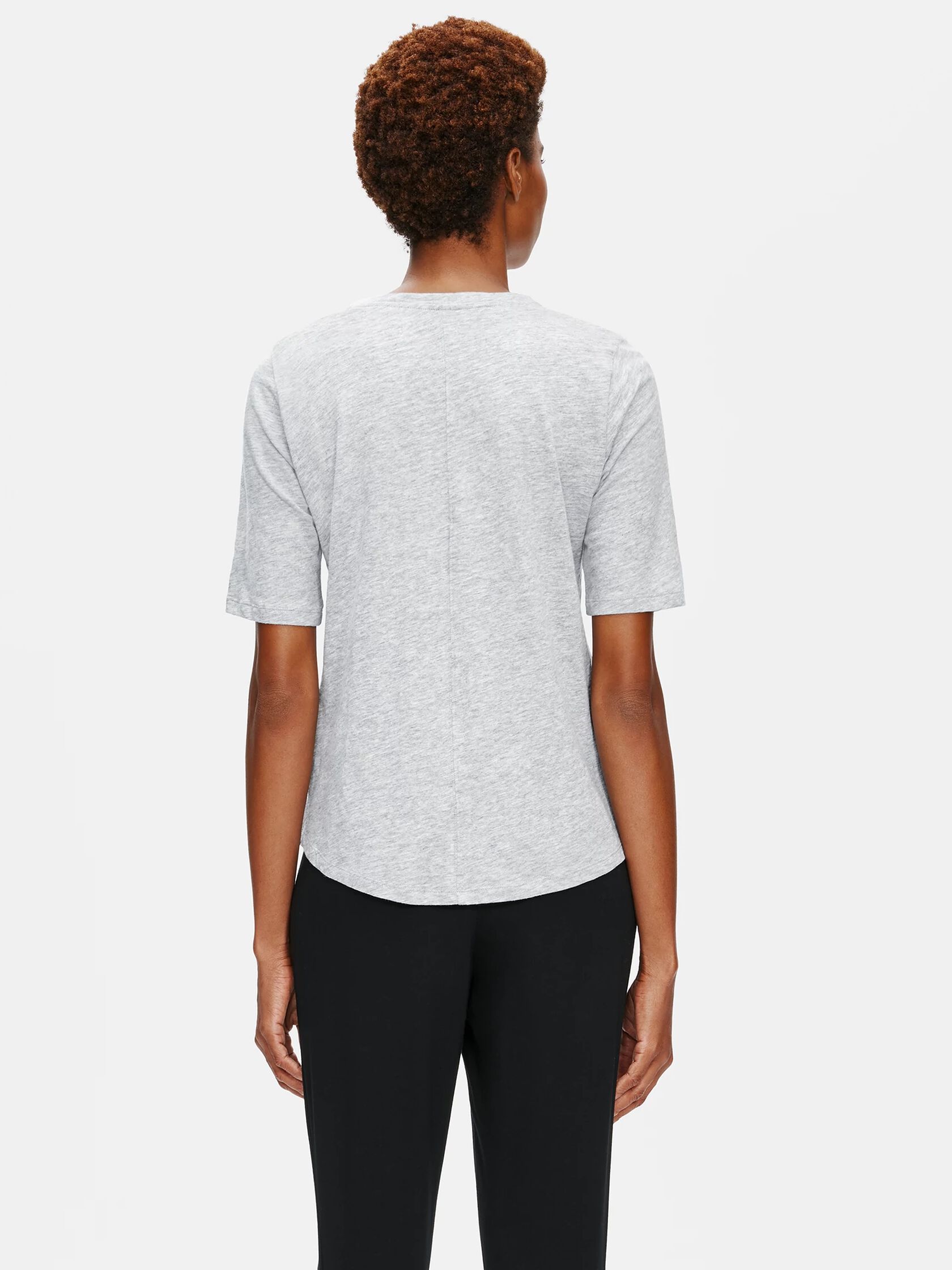 System Organic Cotton Jersey Melange Elbow-Sleeve Tee
