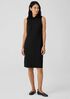 Stretch Jersey Knit Mock Neck Dress