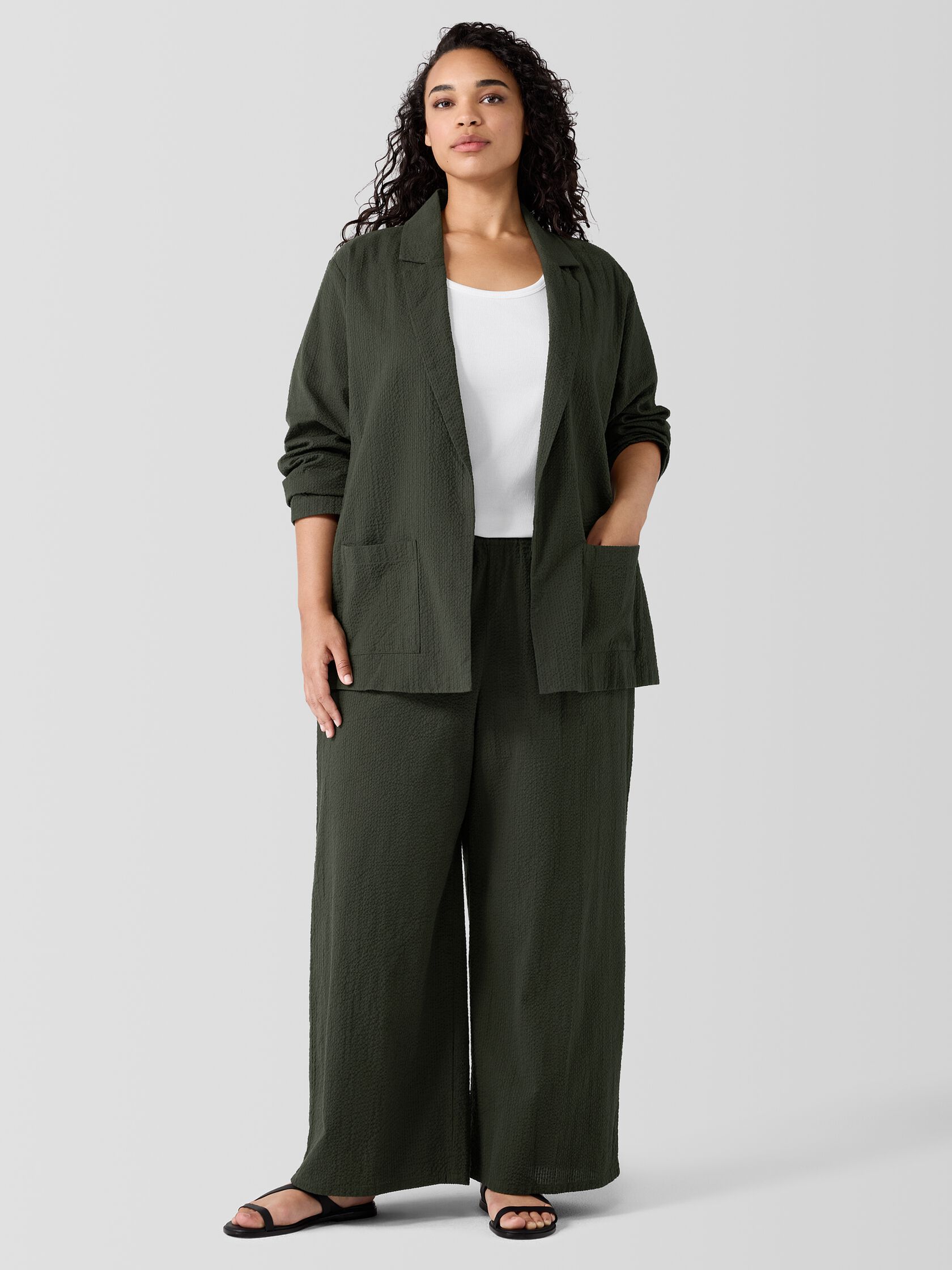 Organic Cotton Ripple Blazer