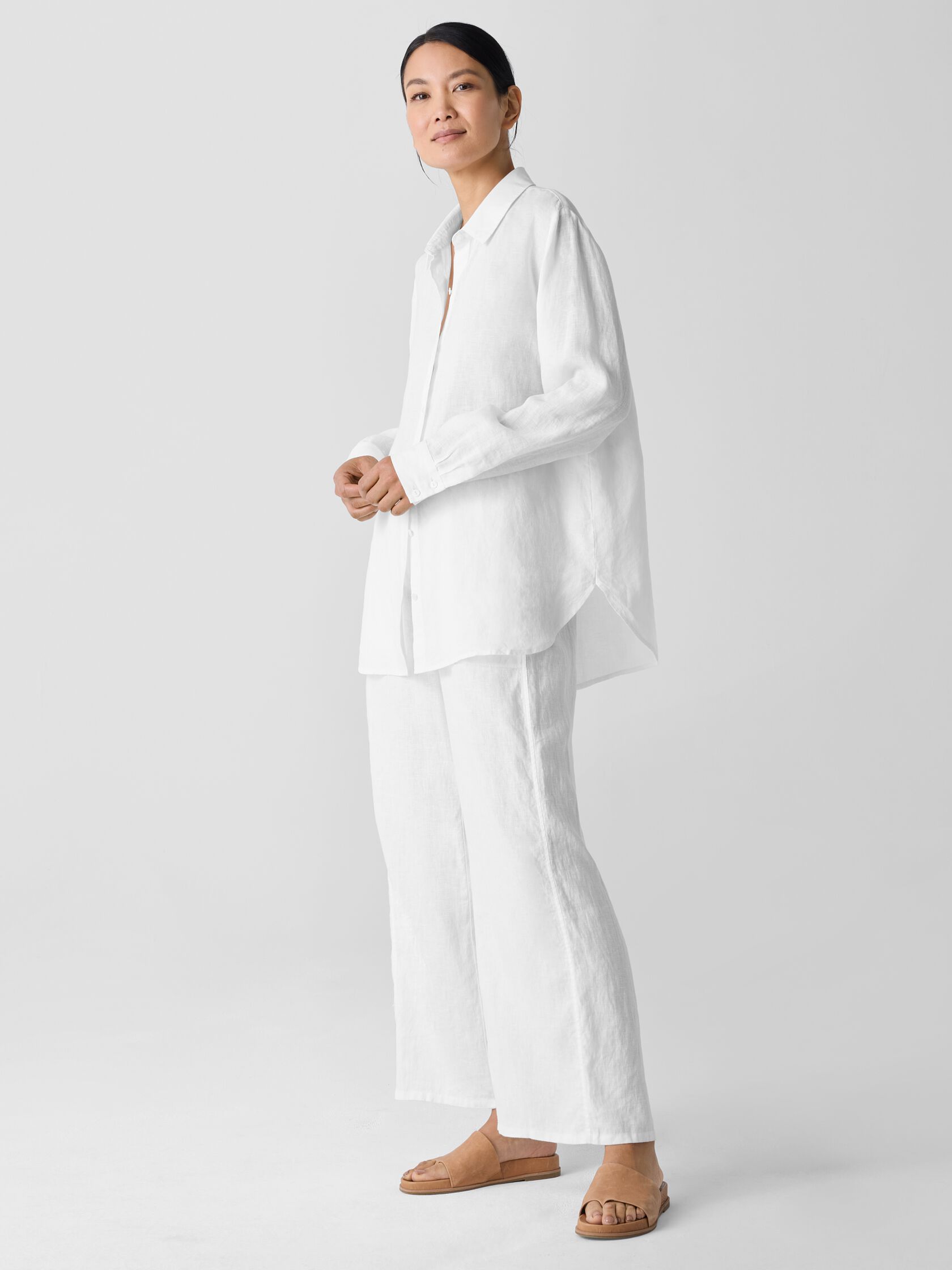 Organic Handkerchief Linen Classic Collar Shirt