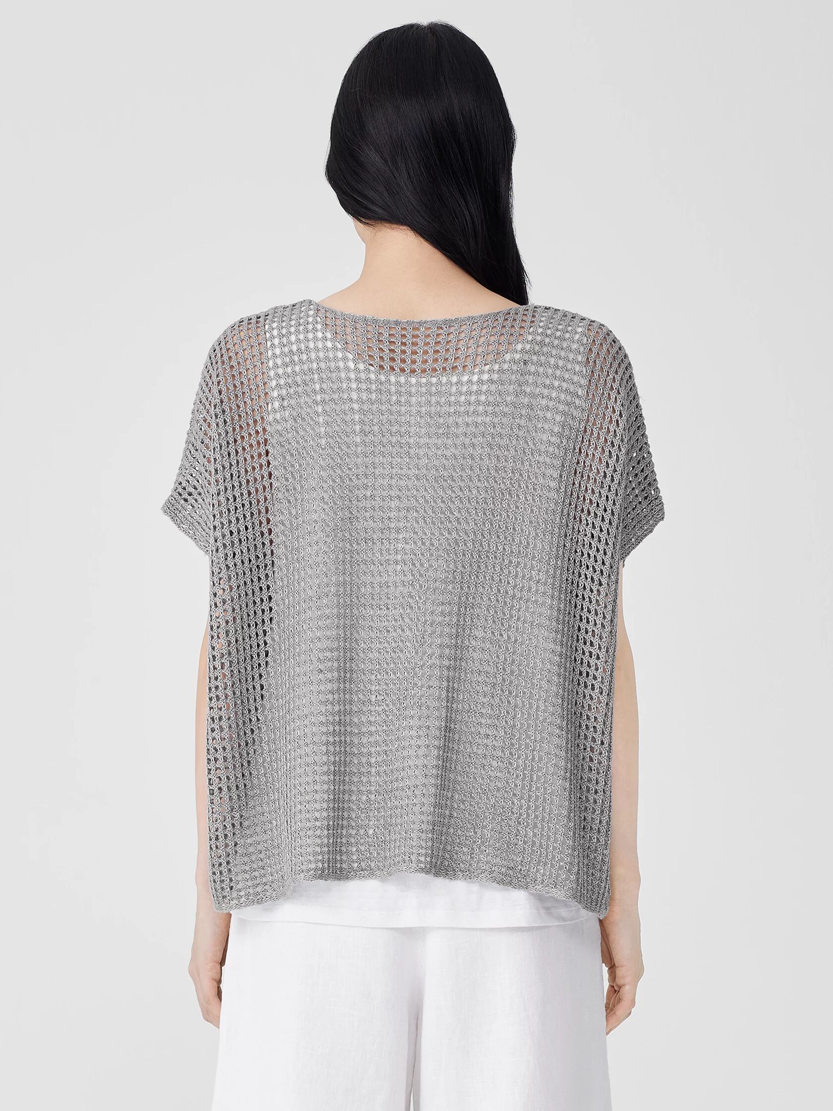 Organic Linen D&eacute;lav&eacute; Bateau Neck Top