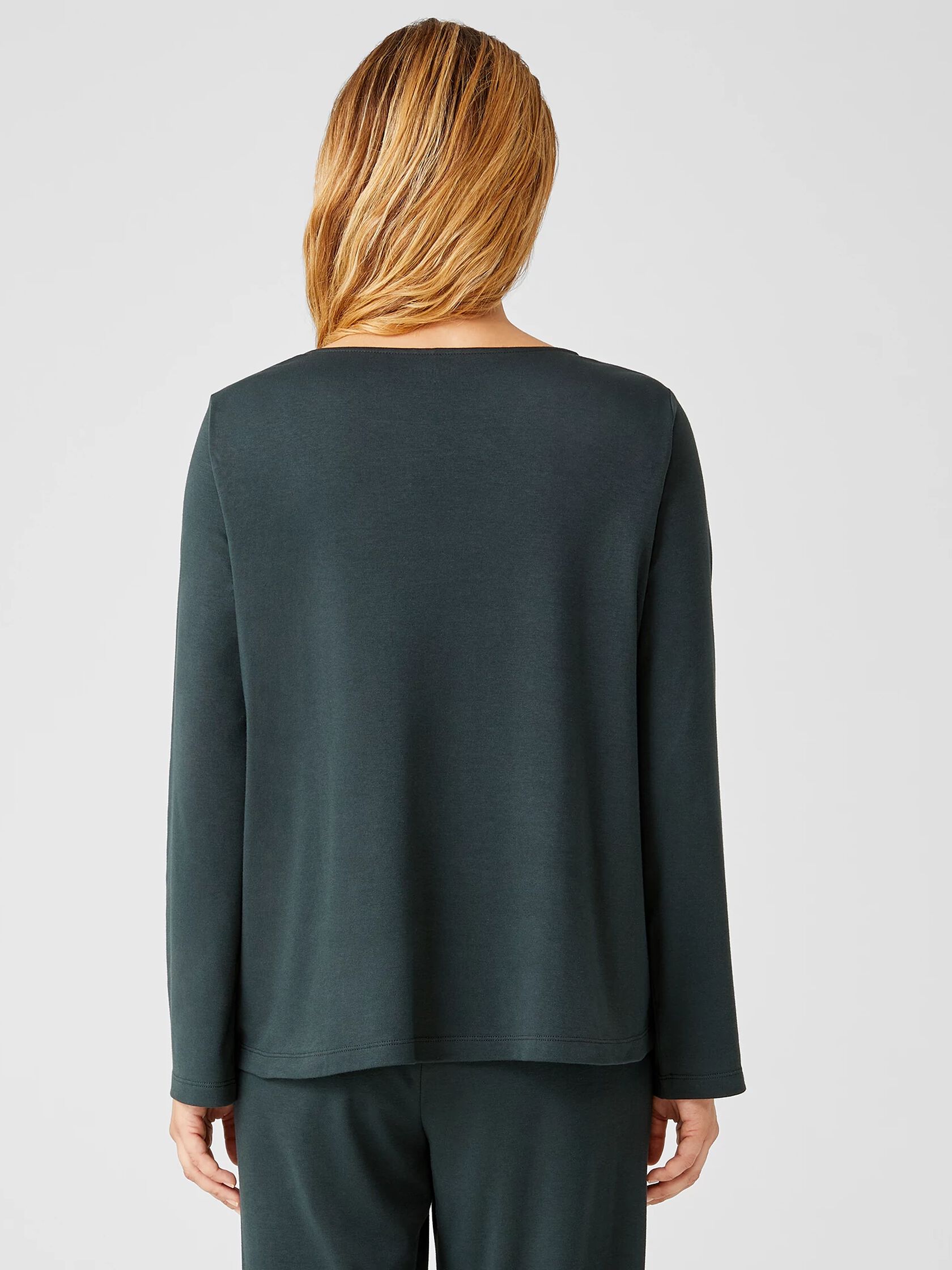 Cozy Organic Cotton Interlock Jewel Neck Top