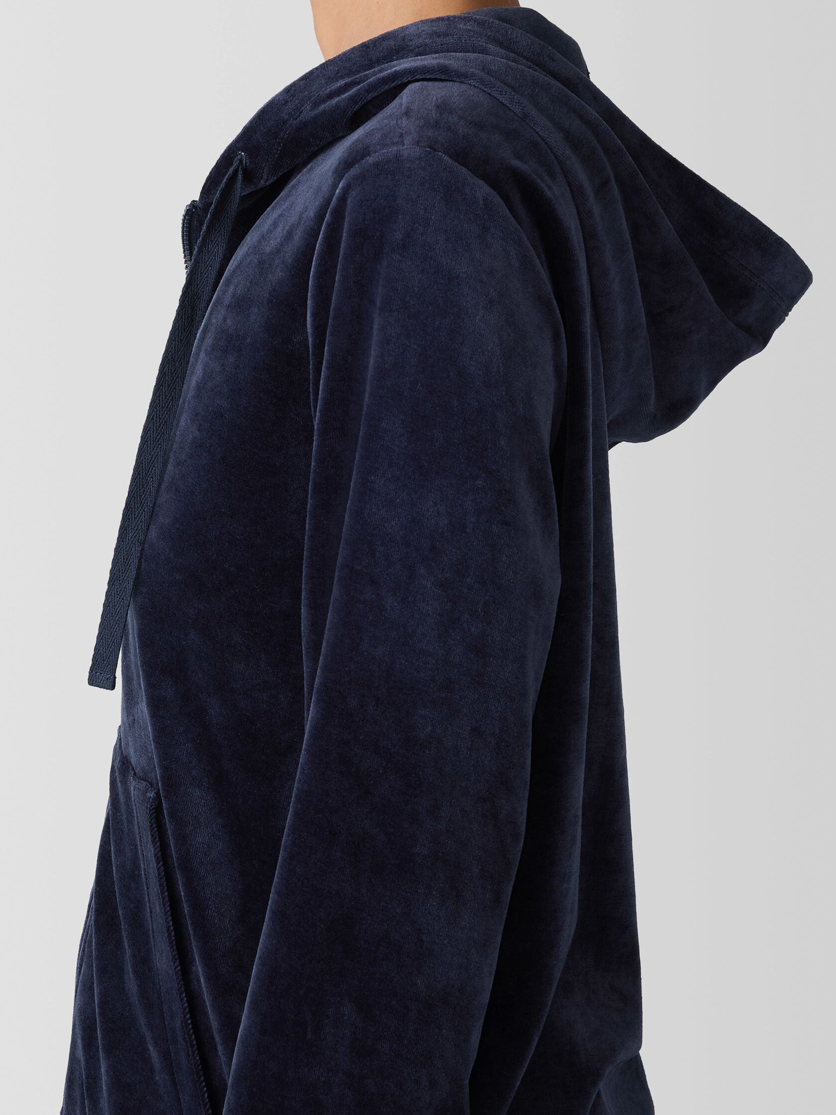 Cozy Velour Knit Hooded Jacket