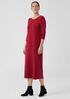 Stretch Jersey Knit Jewel Neck Dress