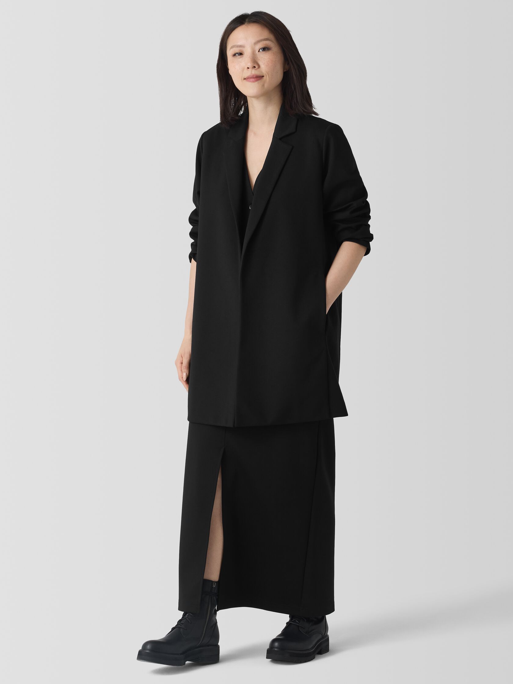 Washable Flex Ponte Long Blazer