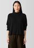 Cotton Fluff Rib Turtleneck Top