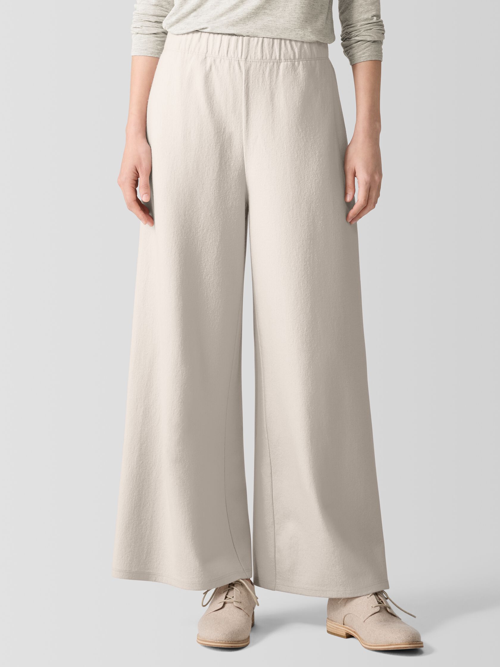 Felted Wool Jersey Wide-Leg Pant in Regenerative Wool
