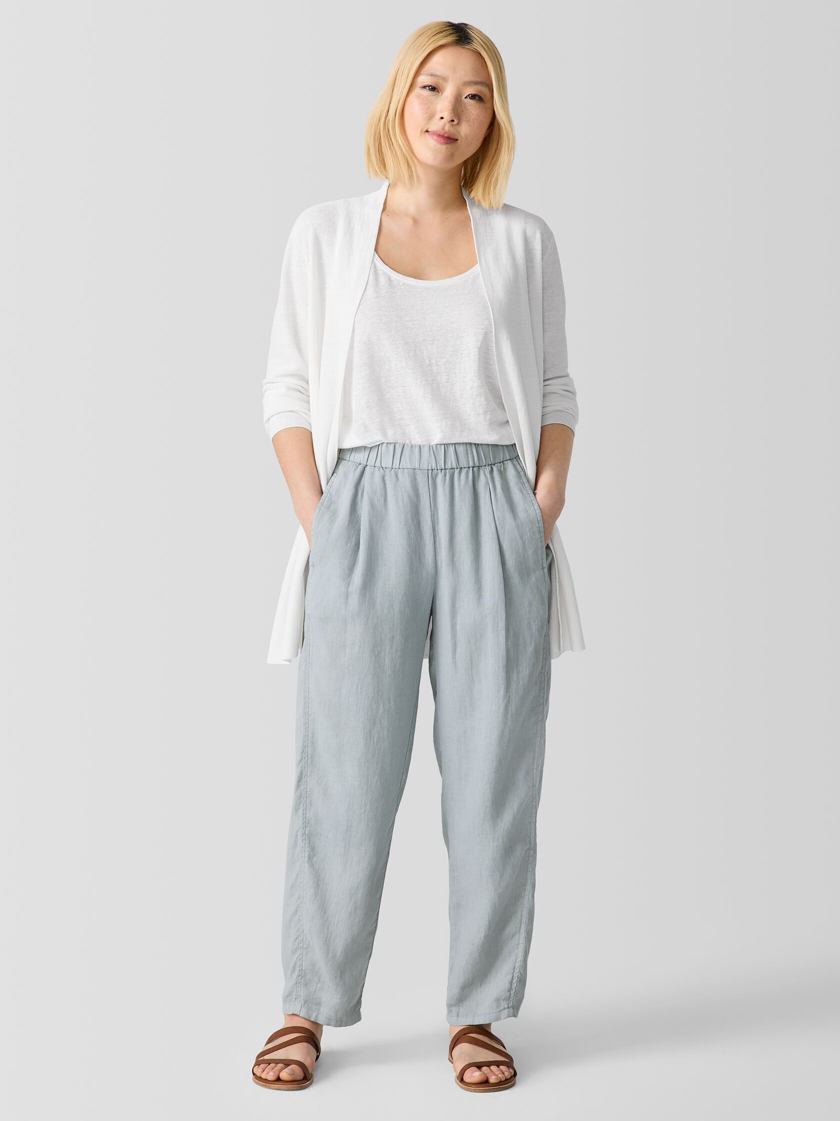 Garment-Dyed Organic Linen Lantern Pant