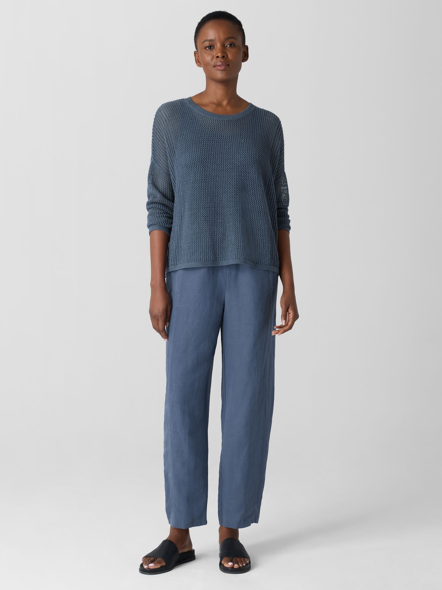Linen Silk Twill Lantern Pant