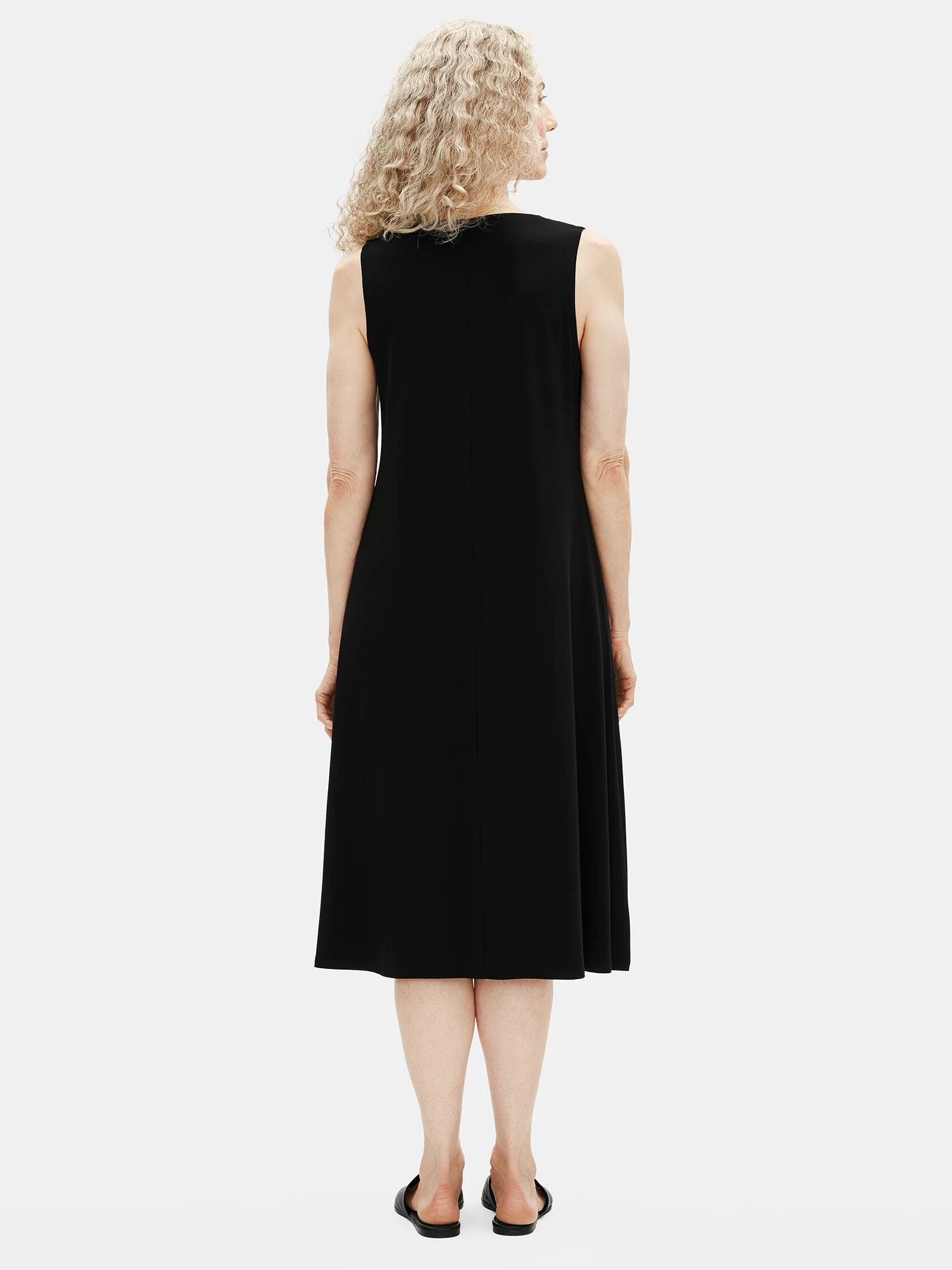 Viscose Jersey V-Neck Flare Dress