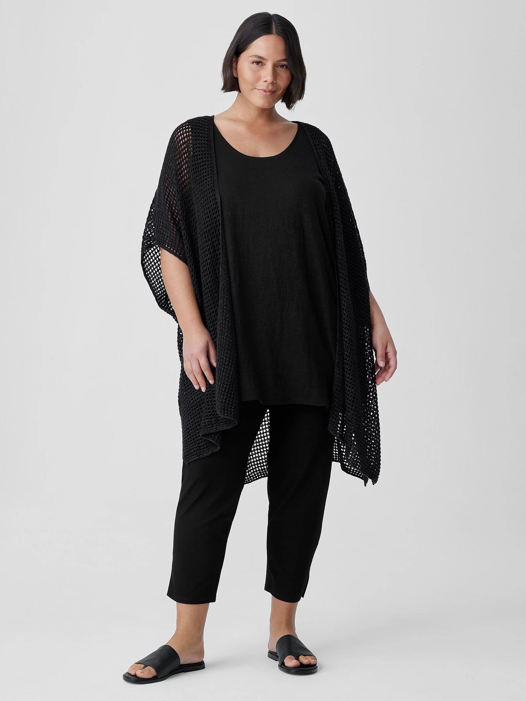 Organic Linen D&eacute;lav&eacute; Long Cardigan