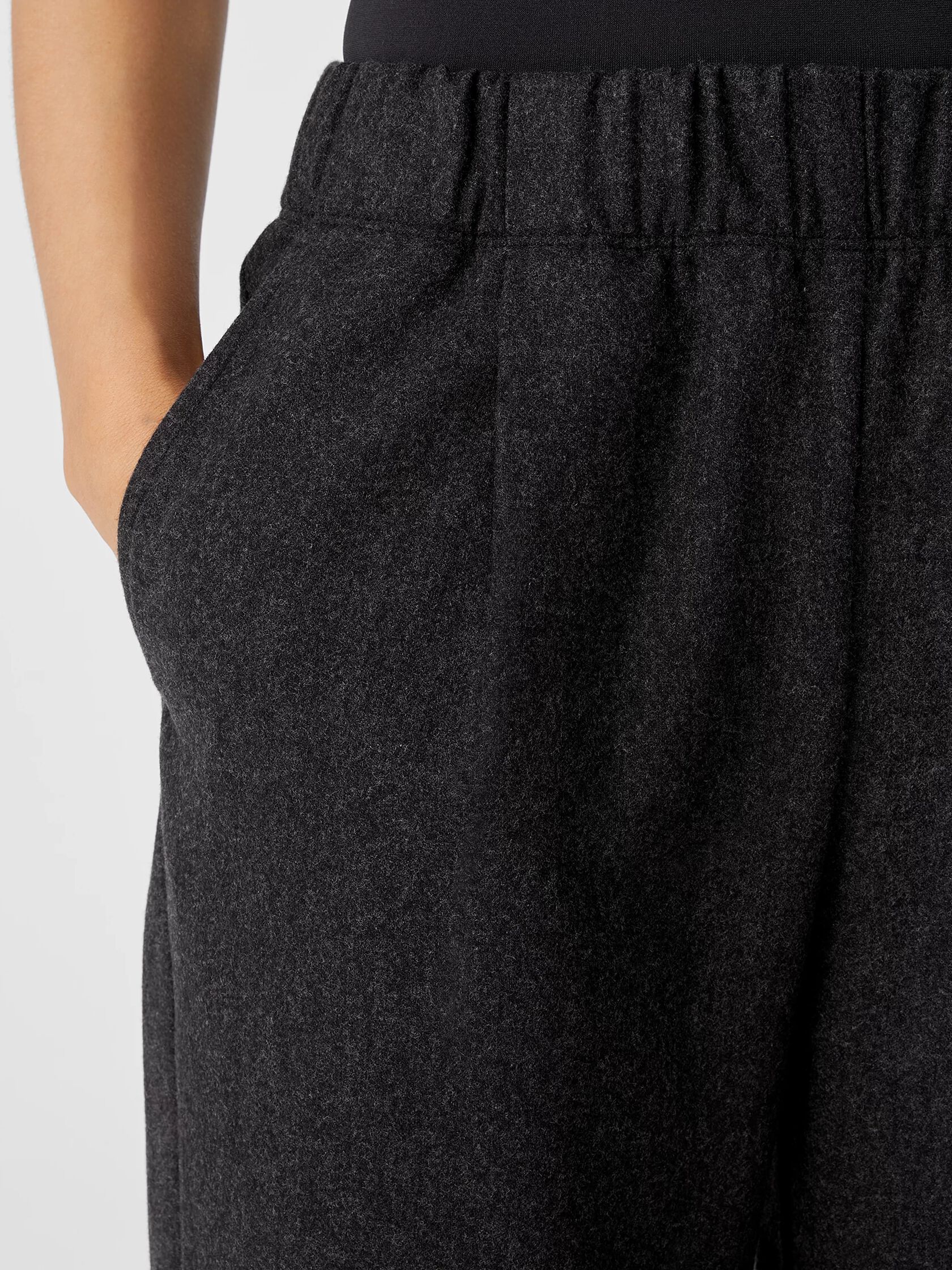 Soft Wool Flannel Pleated Tapered Pant