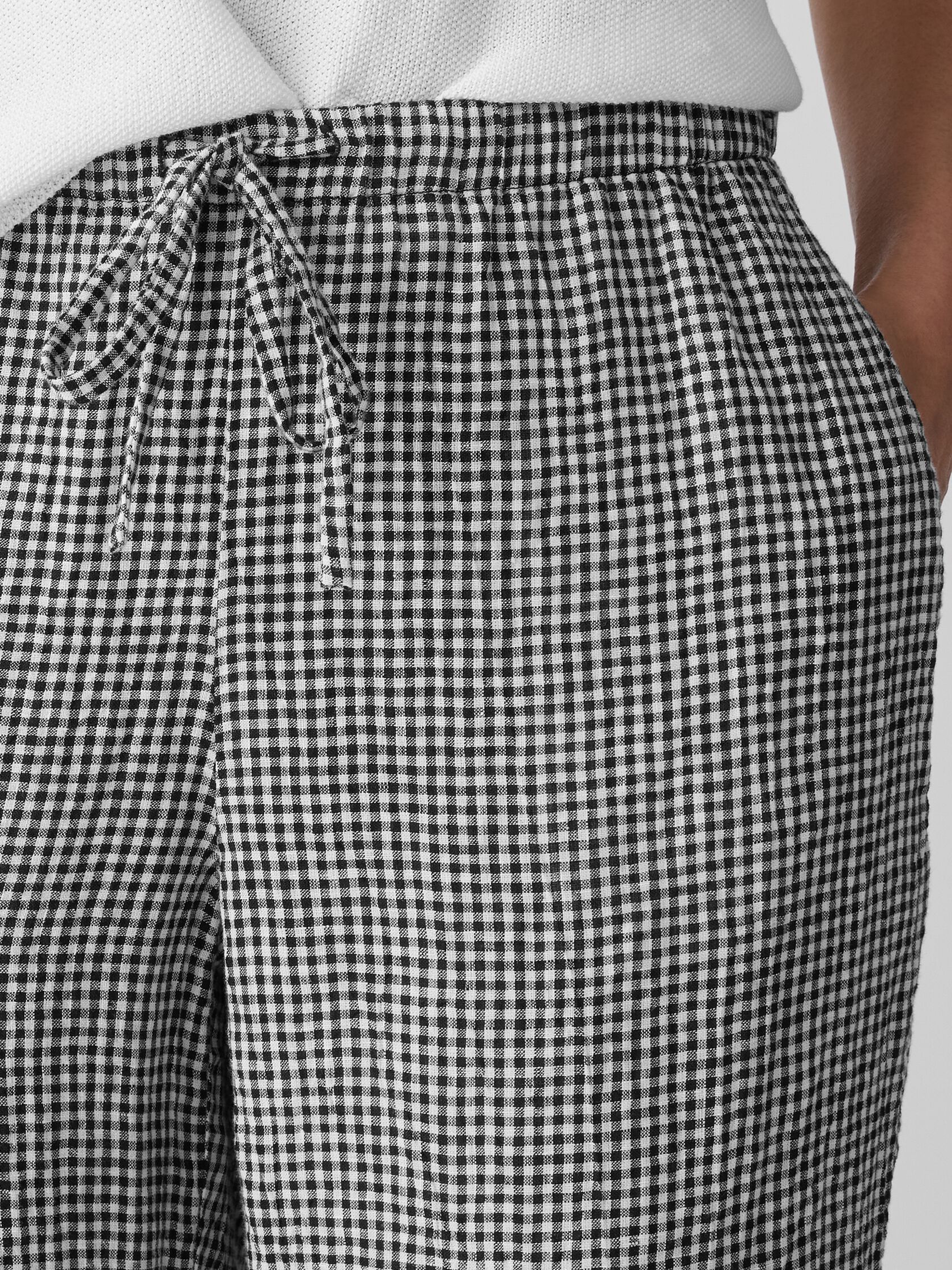 Puckered Organic Linen Tapered Pant