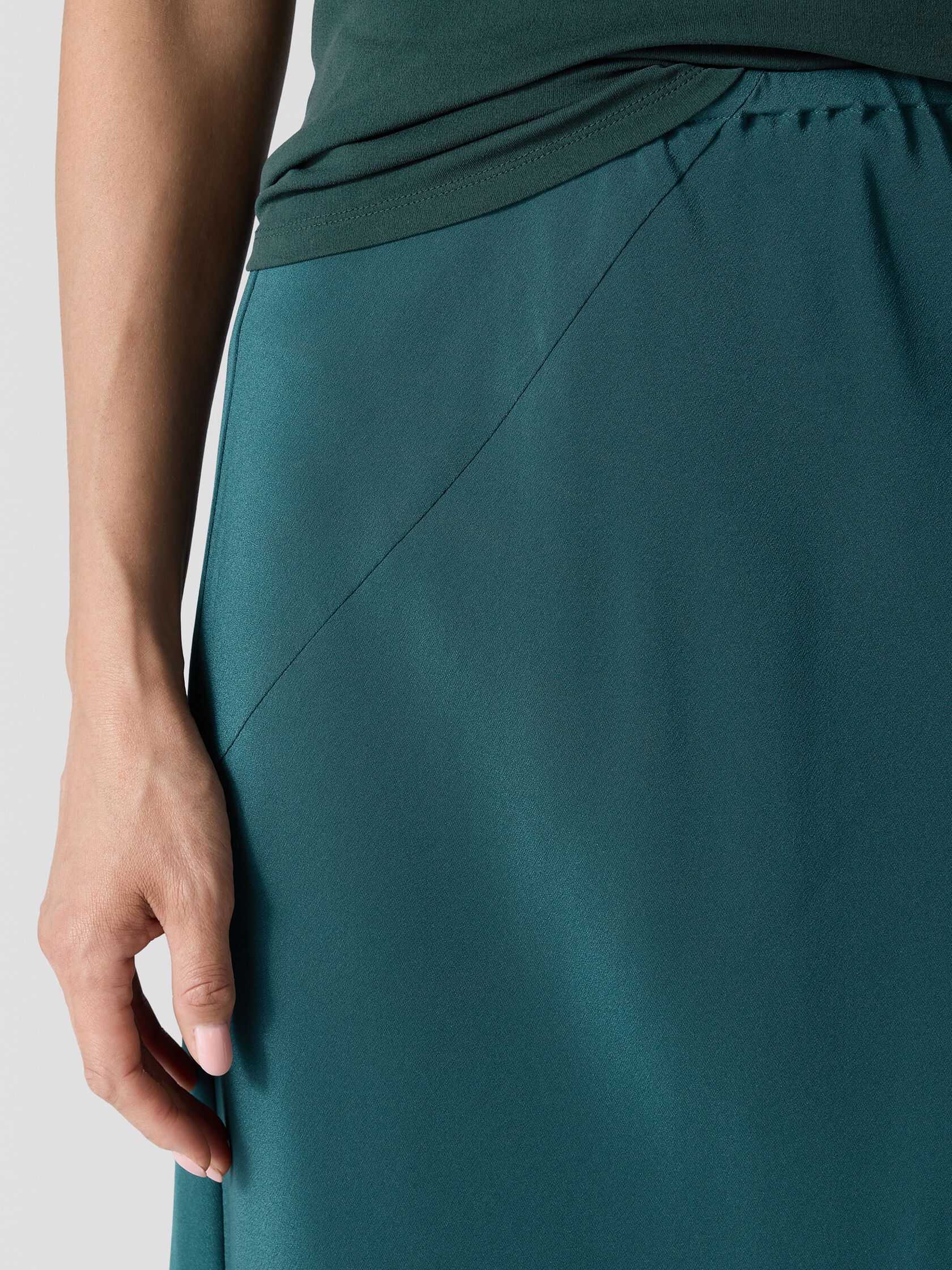 Silk Double Crepe Bias Skirt