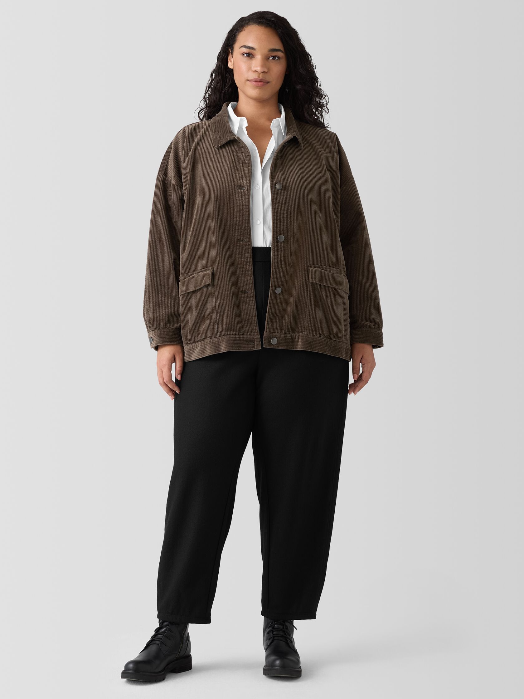 Organic Cotton Corduroy Classic Collar Jacket